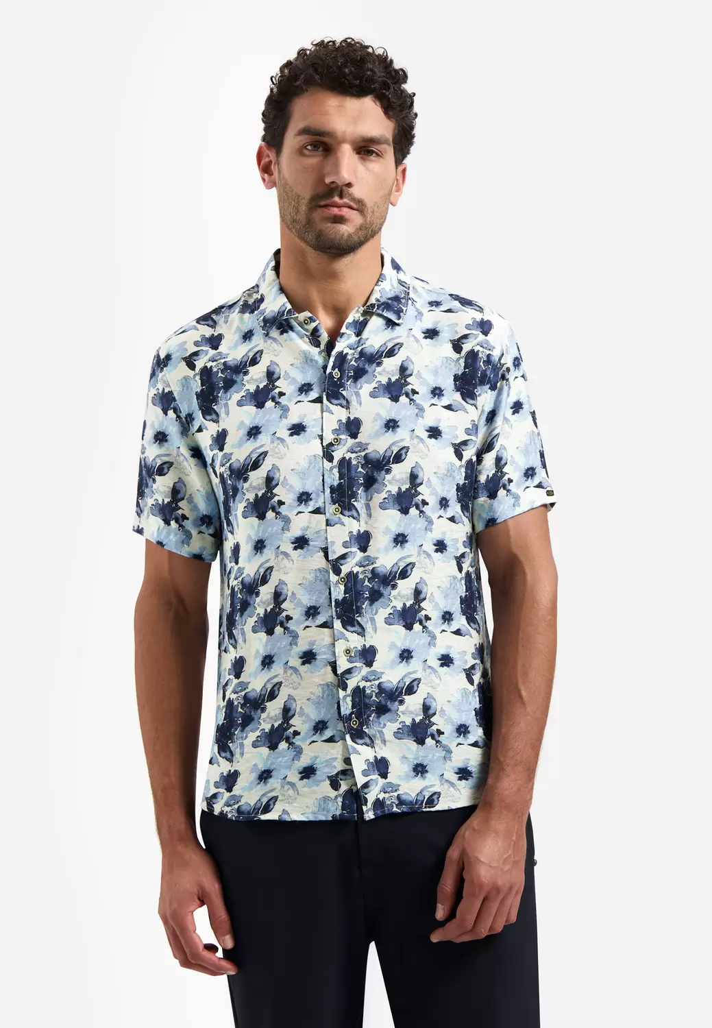 Shirt Short Sleeve Stretch Allover Printed