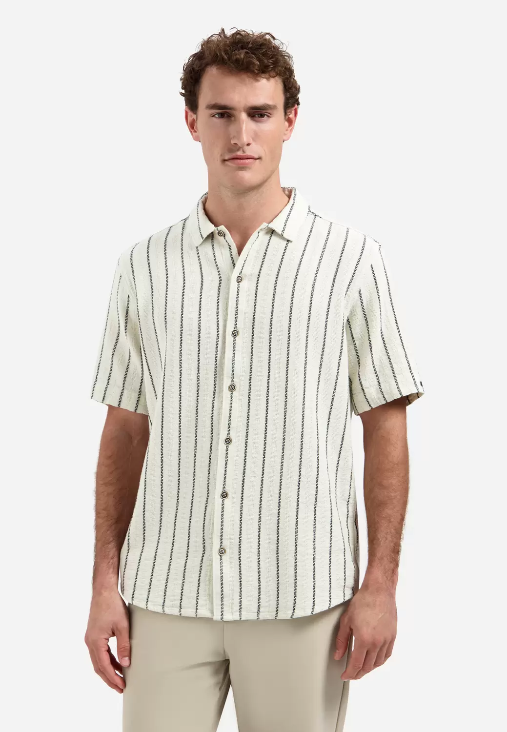 Shirt Short Sleeve Dobby 2Tone Stri ale