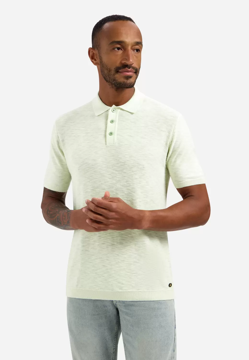 Pullover Short Sleeve Polo Slub male