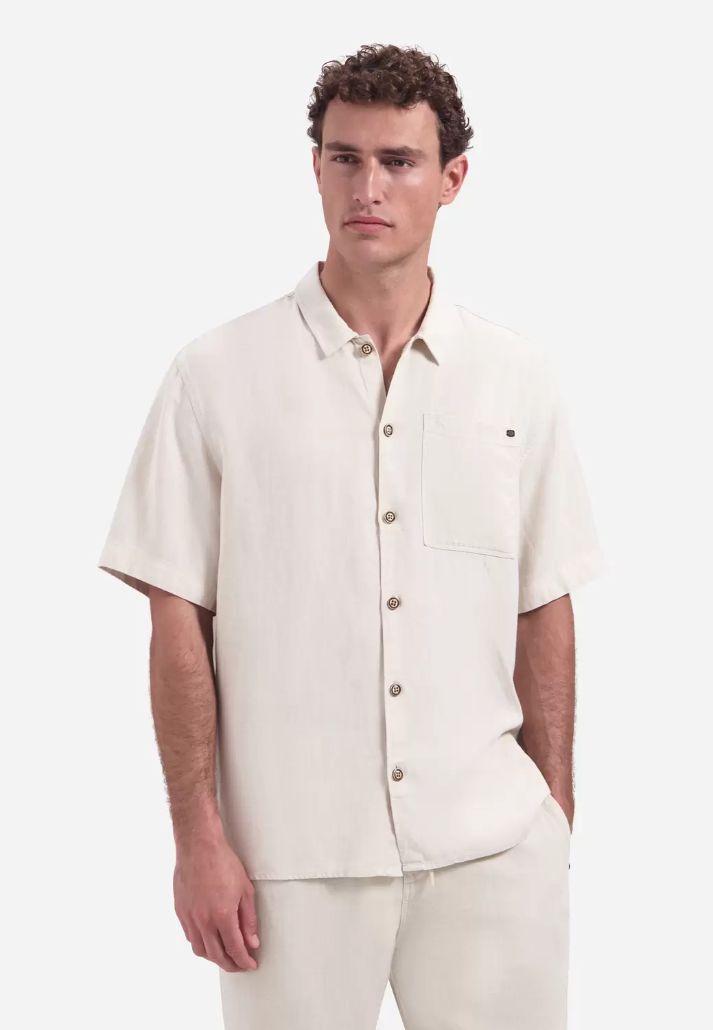 Shirt Short Sleeve With Linen, Garm