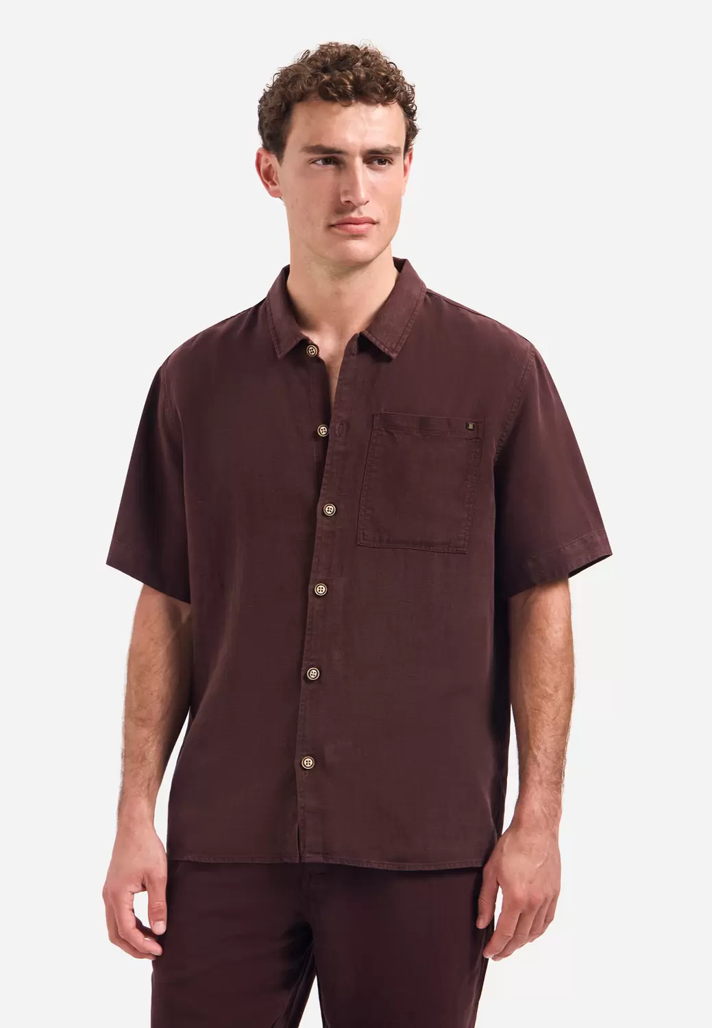 Shirt Short Sleeve With Linen, Garm
