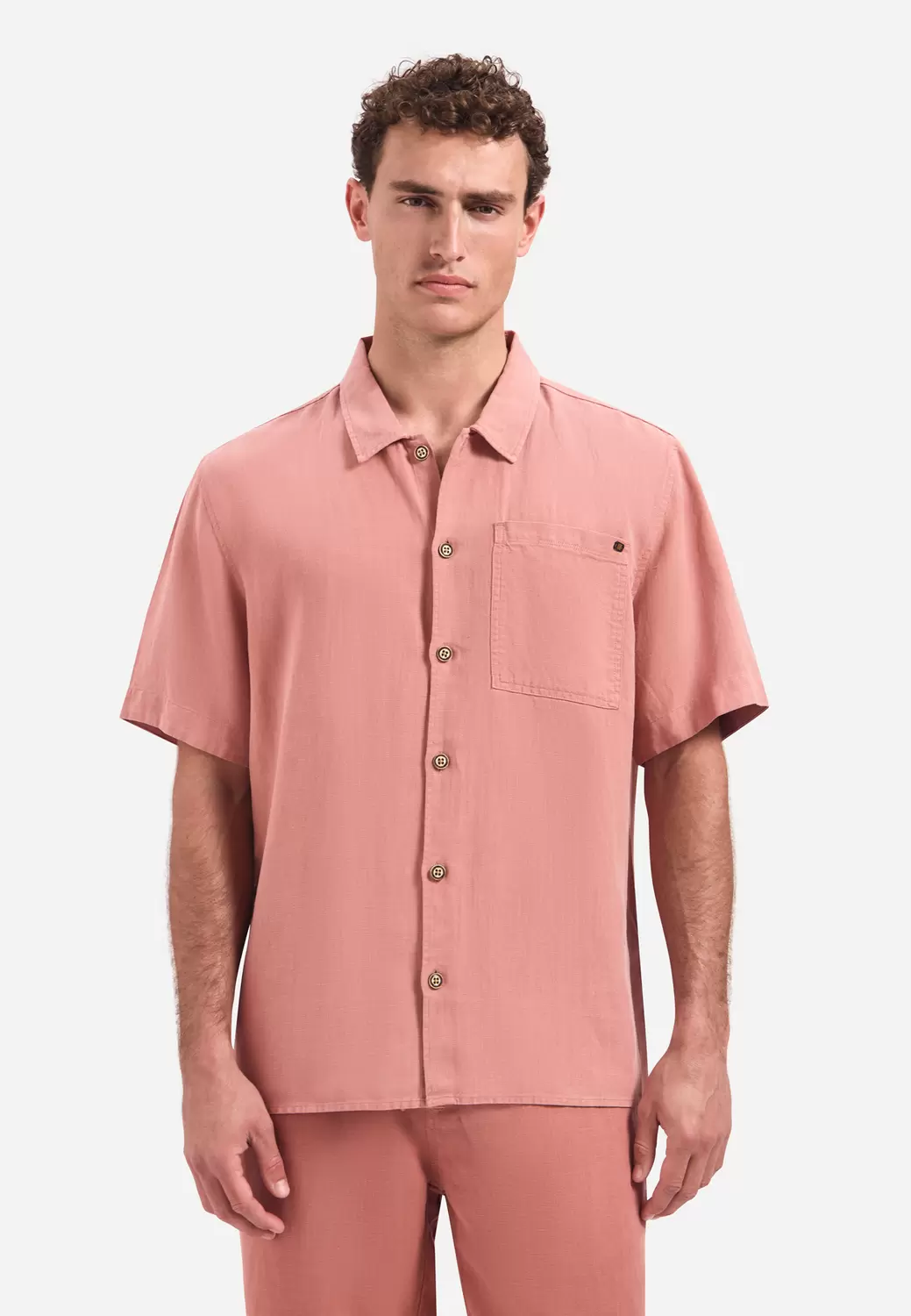Shirt Short Sleeve With Linen, Garm