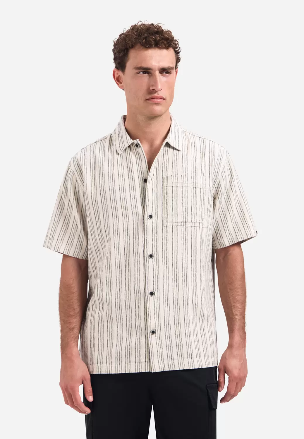 Shirt Short Sleeve Fancy Striped