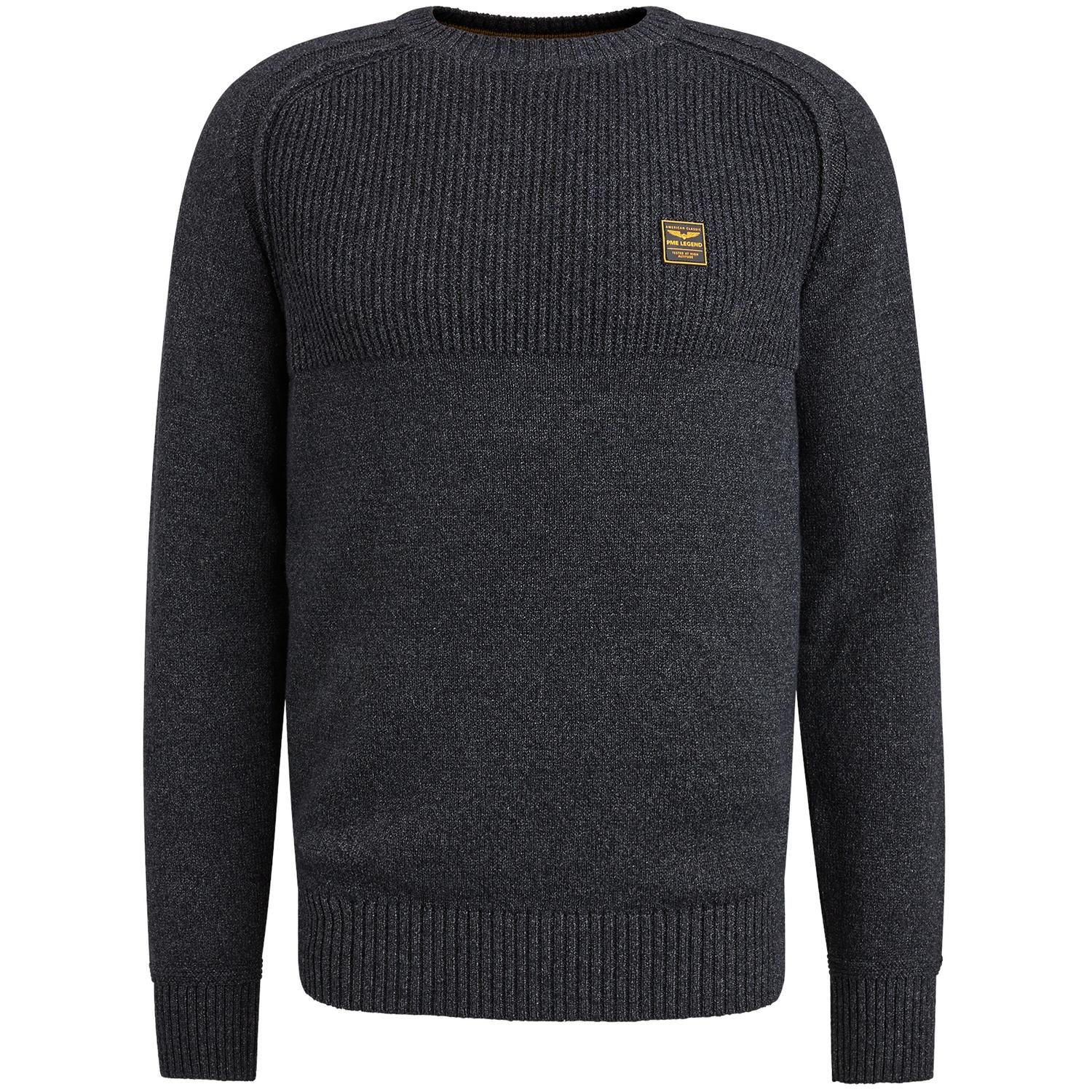 R-neck cotton indigo look knit male