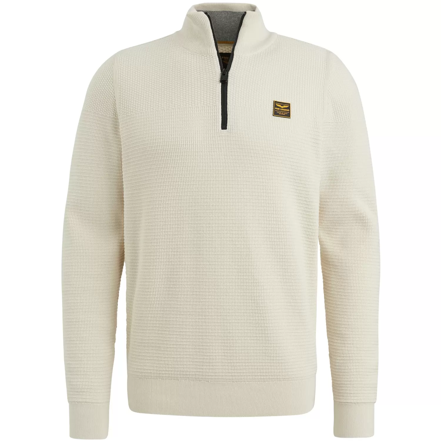Half zip collar cotton mouline