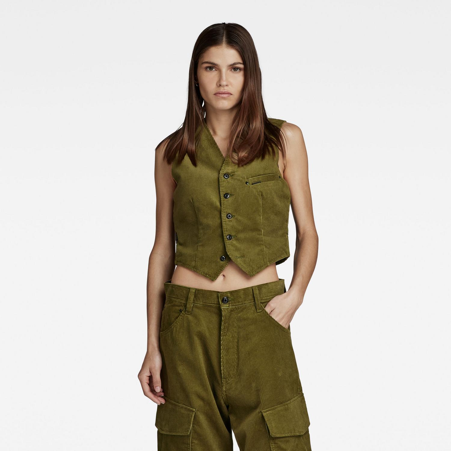 Cord waistcoat s-less female