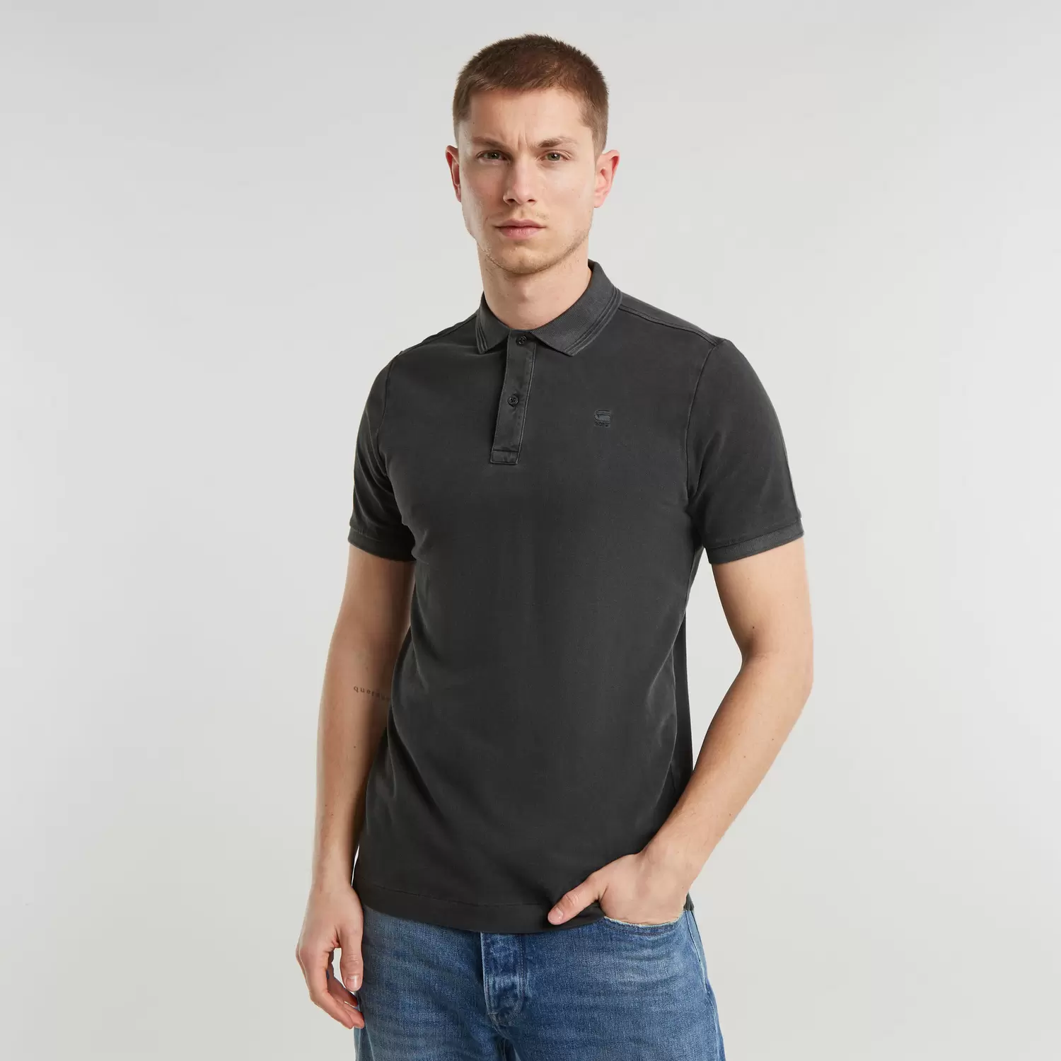 Dunda overdyed slim polo s-s