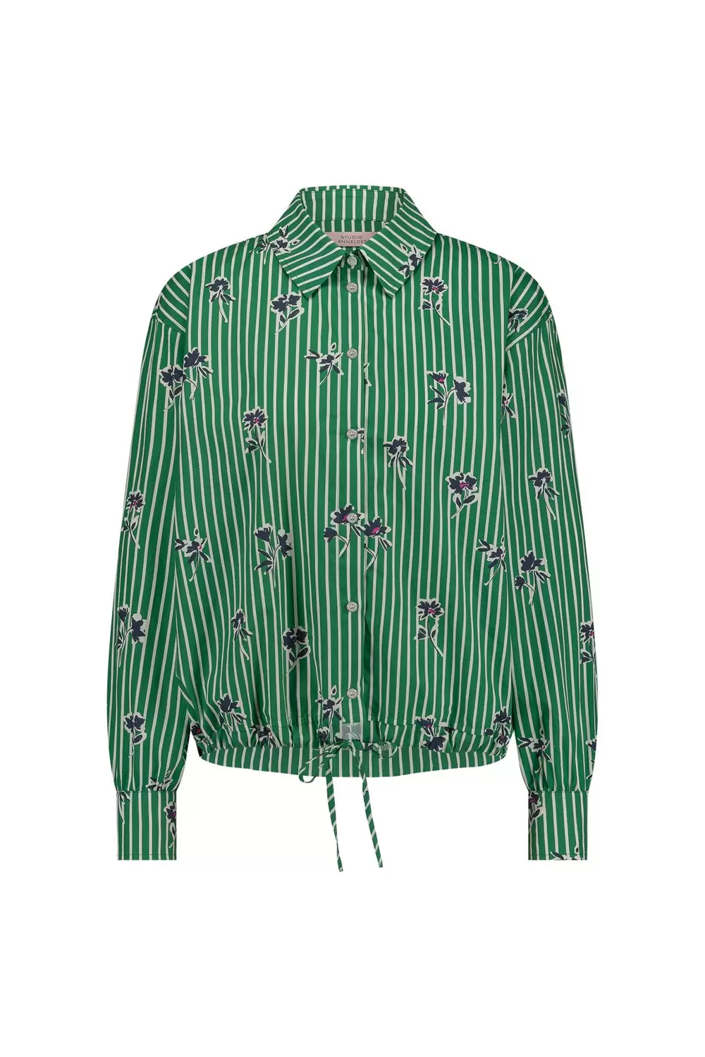 Dio poplin flower stripe blouse