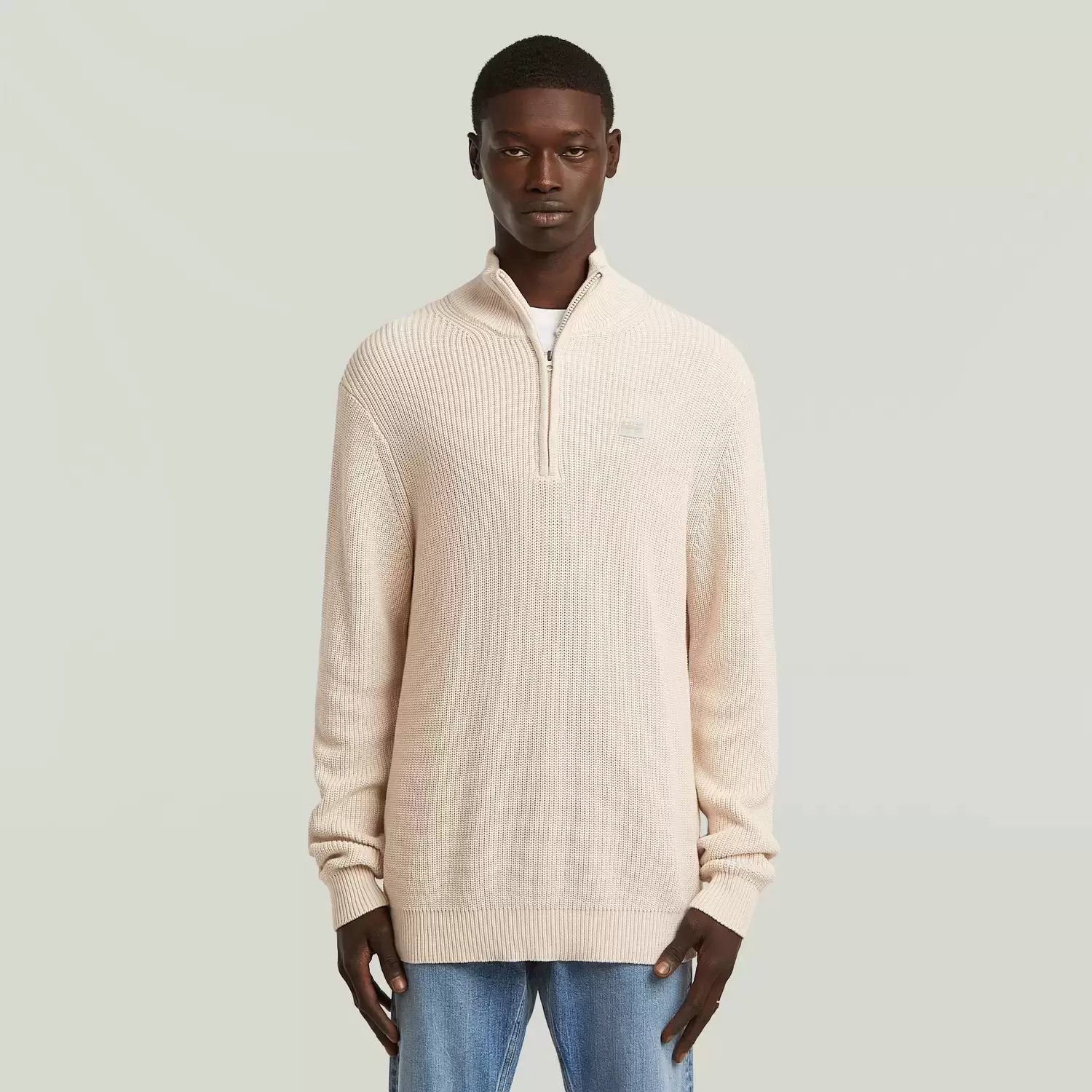 Pullover half zip knit male