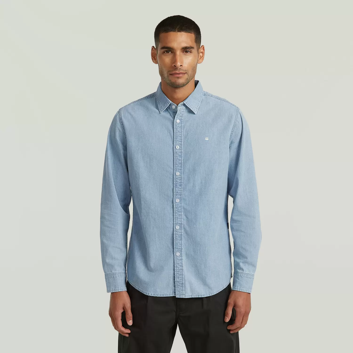 Clean slim shirt l-s male