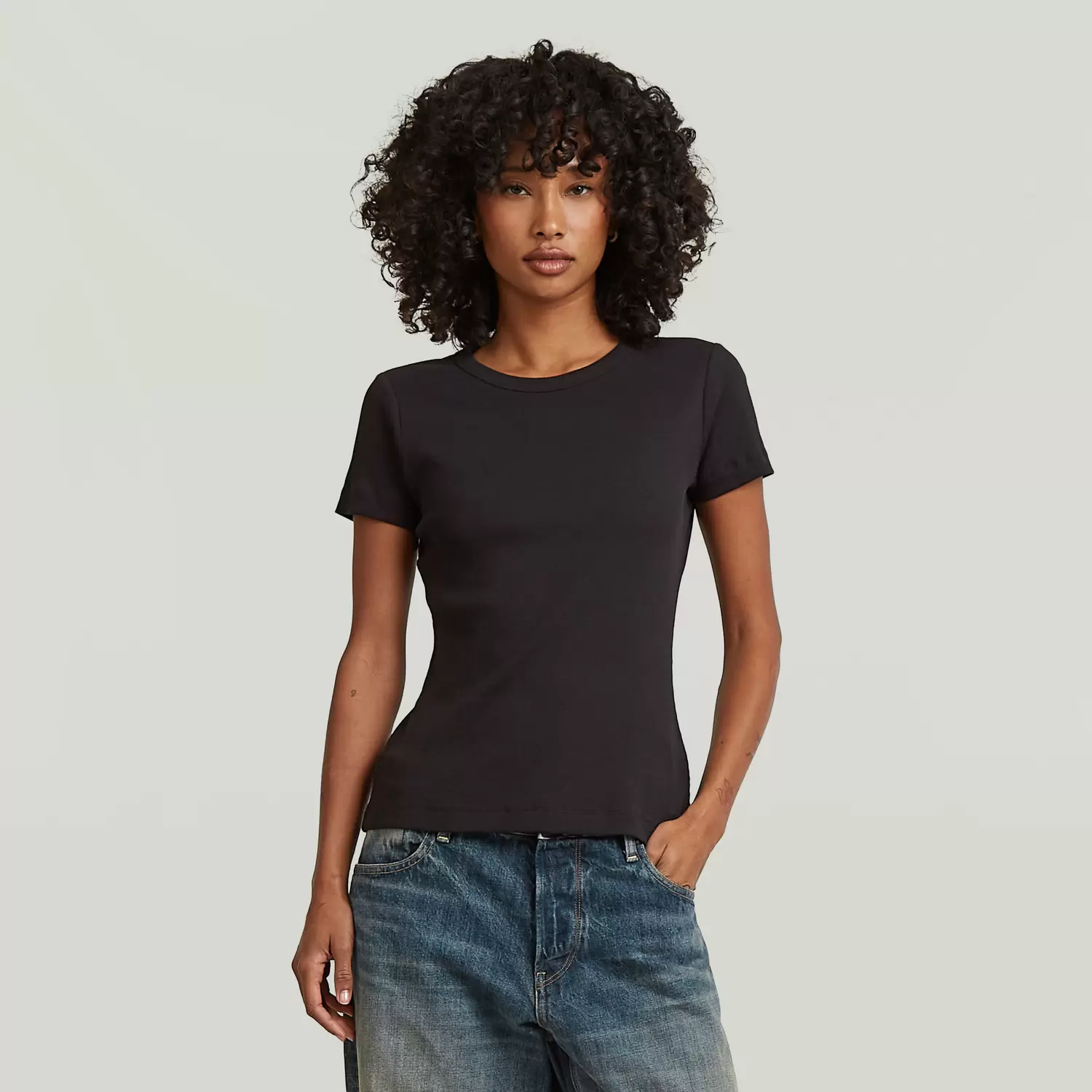 Slim rib t wmn