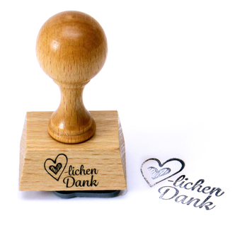 Holzstempel Danke schön Stempel Bürostempel Dankeschön Herz niedlich höflich