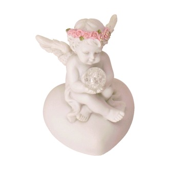 Dekofigur Engel mit LED-Kugel Deko Figur Engelchen niedlich sitzend süß