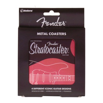 Untersetzer Fender Gitarren aus Metall Bierdeckel Fender Classic im 4er Set