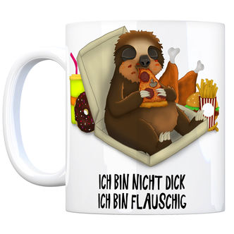 Kaffeebecher fressendes Faultier Diät Ich bin nicht dick ich bin flauschig