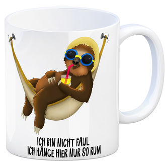 Kaffeebecher Faultier Pärchen Dschungel Mit dir hänge ich am liebsten ab