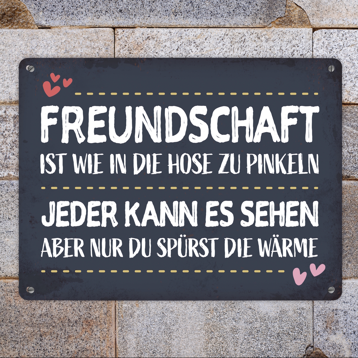 Freundschaft ist wie in die Hose zu pinkeln Metallschild Freunde Herz Freundin - Bild 7 von 30