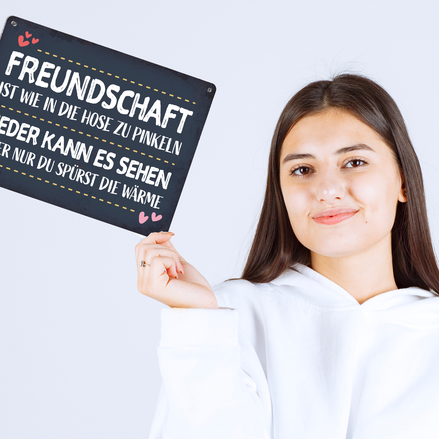 Freundschaft ist wie in die Hose zu pinkeln Metallschild Freunde Herz Freundin - Bild 8 von 30