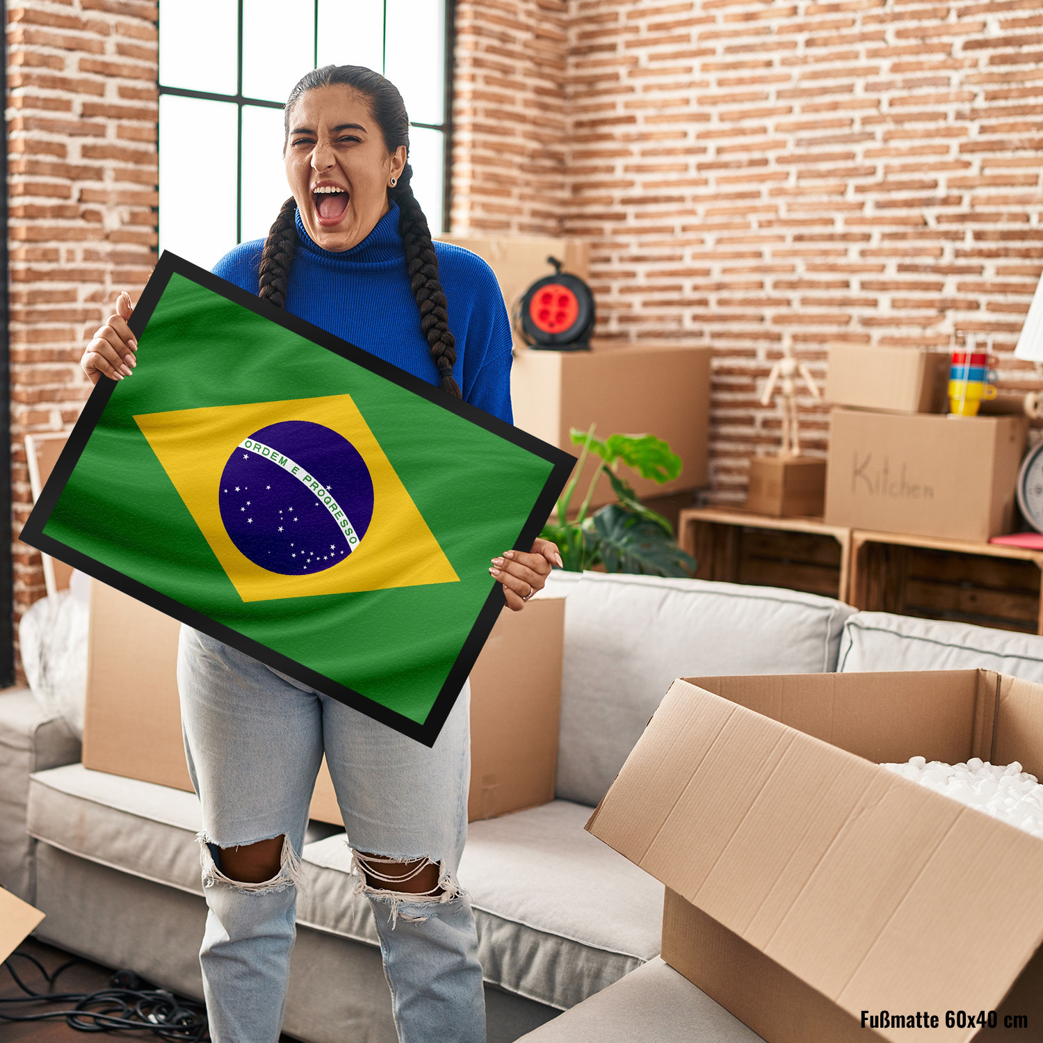 Brasilien Fahne und Flagge Fussmatte Fanartikel Fußmatte Fussmatte Türmatte
