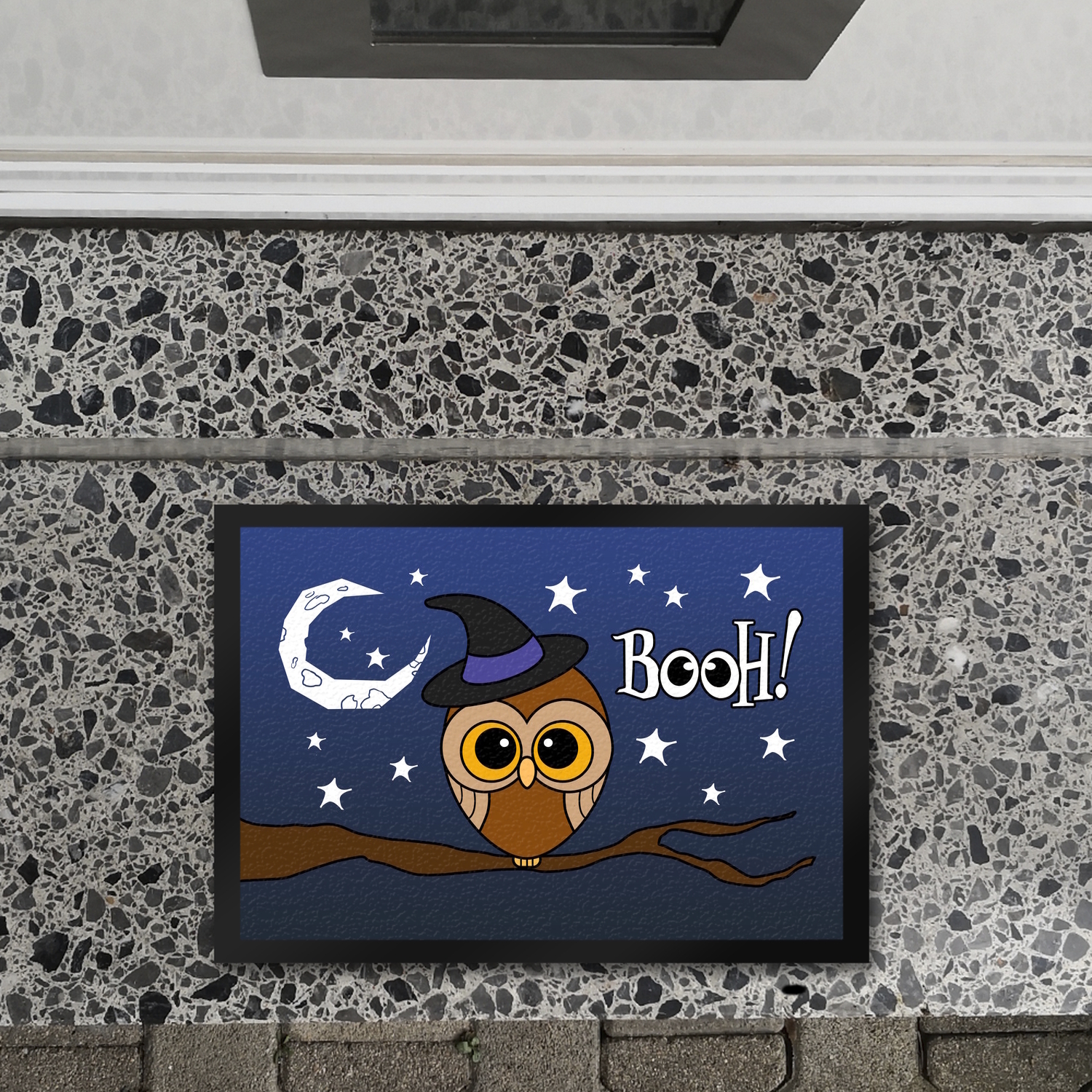 Fußmatte in 35x50 cm für Halloween mit niedlichem Eulenmotiv und Spruch - BOOH! - Bild 20 von 30