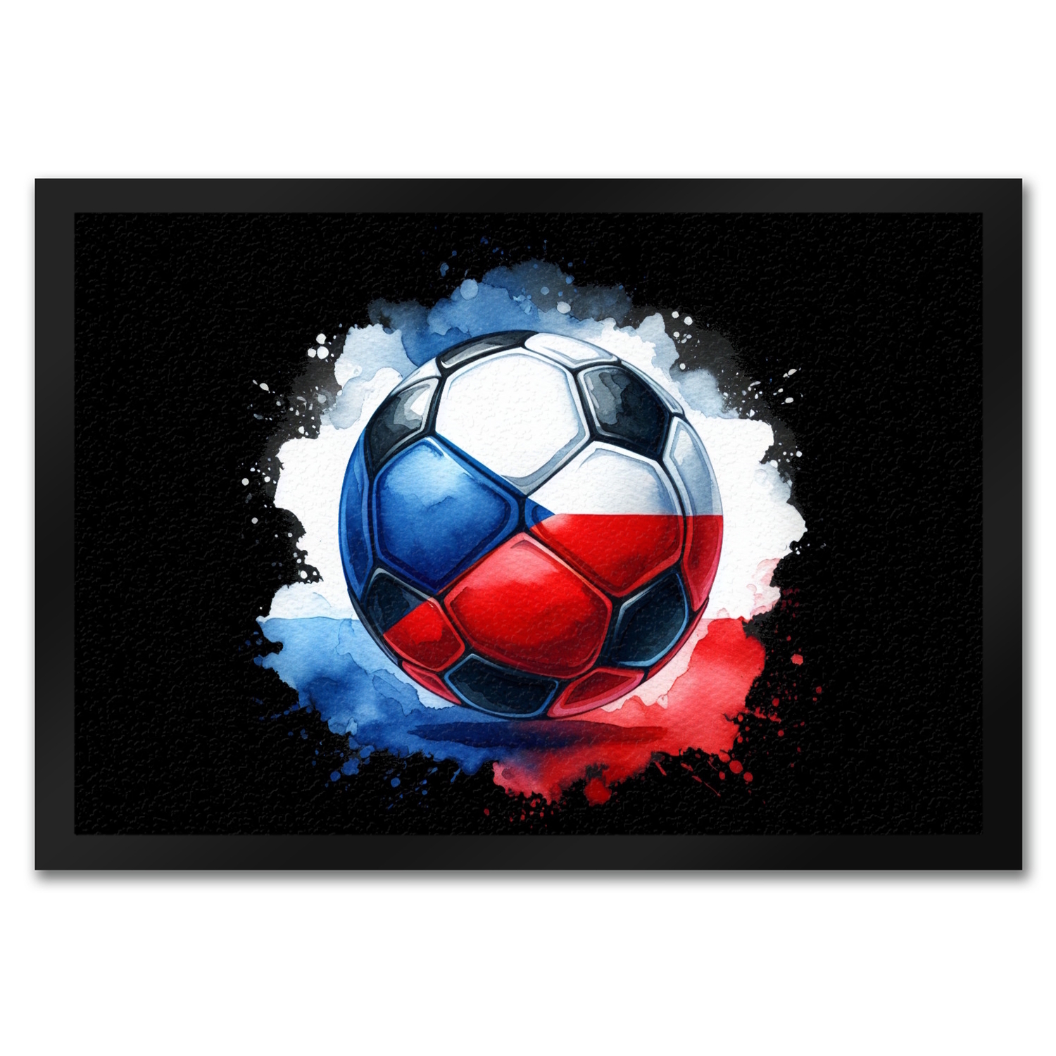 Fußball Tschechien Flagge Fußmatte in 35x50 cm