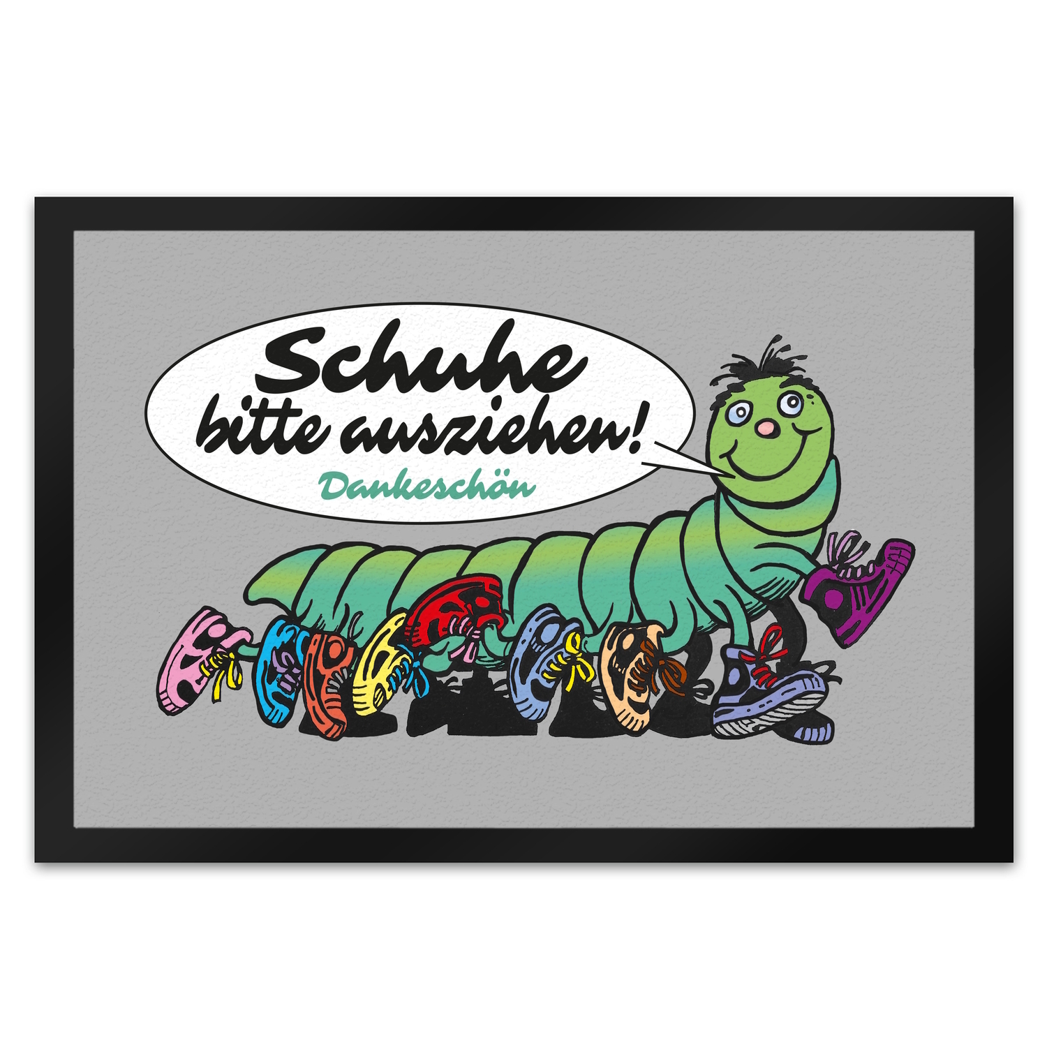 Tausendfüßler Fußmatte in 35x50 cm mit Spruch Schuhe bitte ausziehen -