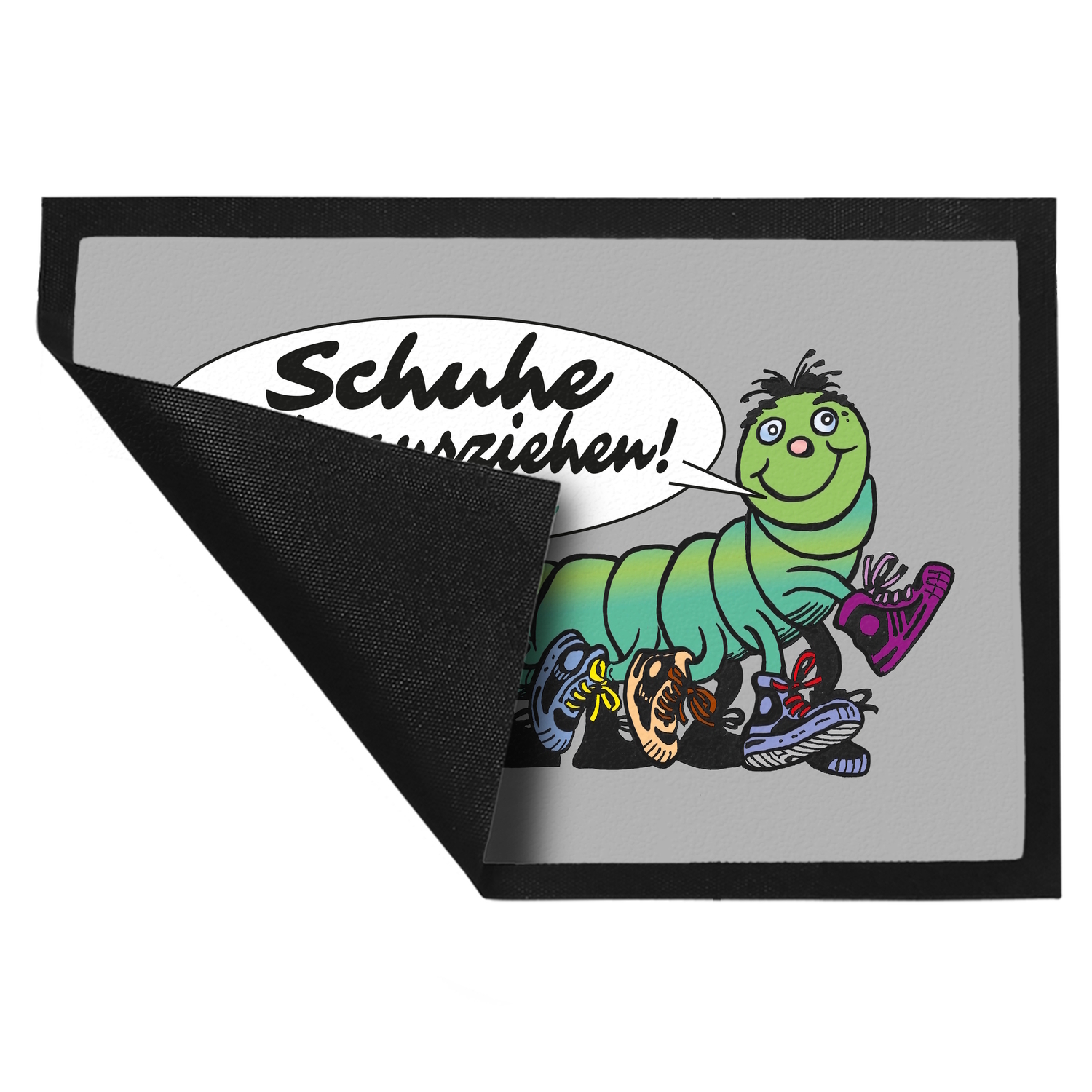 Tausendfüßler Fußmatte in 35x50 cm mit Spruch Schuhe bitte ausziehen -