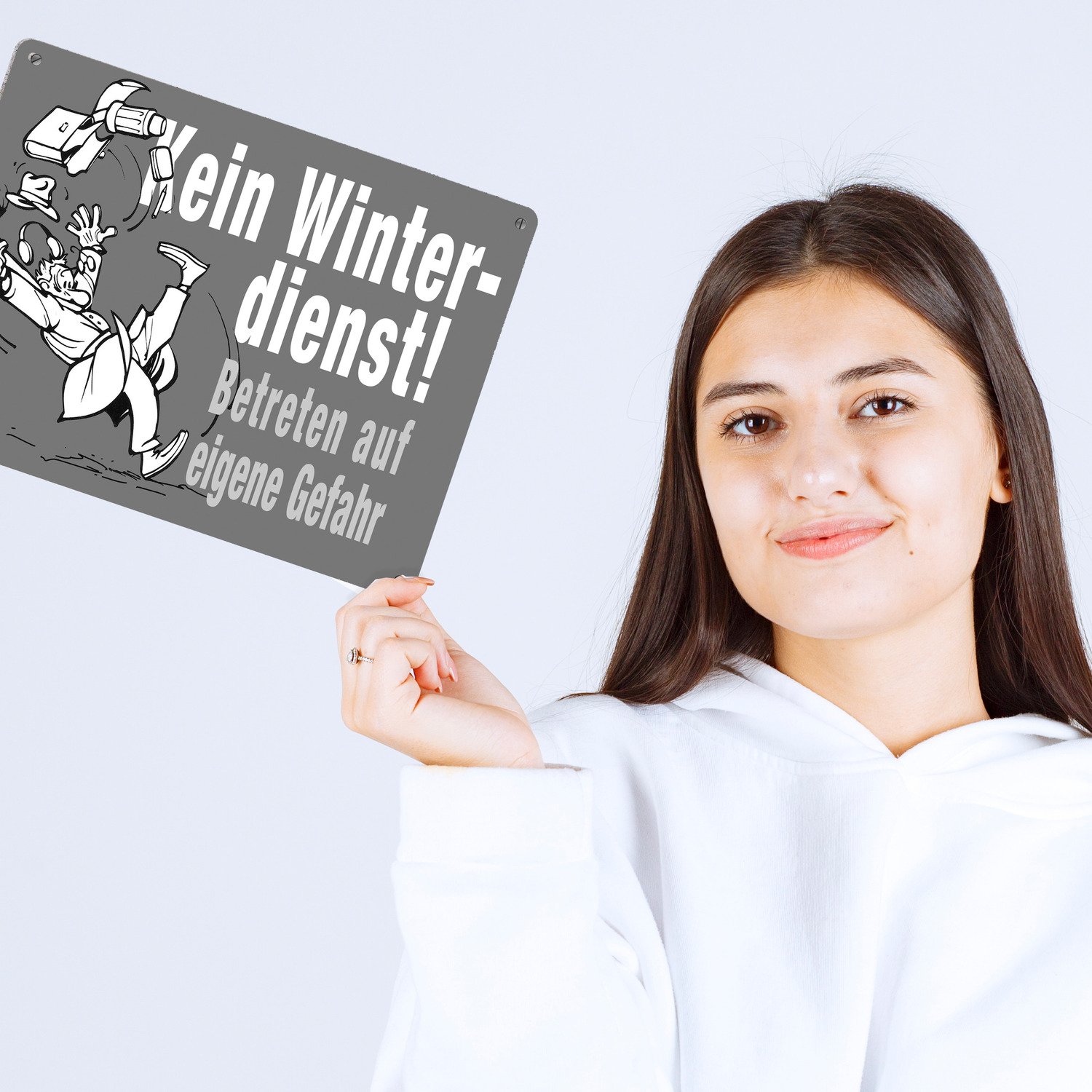 Aufkleber „Kein Winterdienst“ – 15x10 Cm, Wetterfest | Für Hauswand, Garagentor, Pfosten
