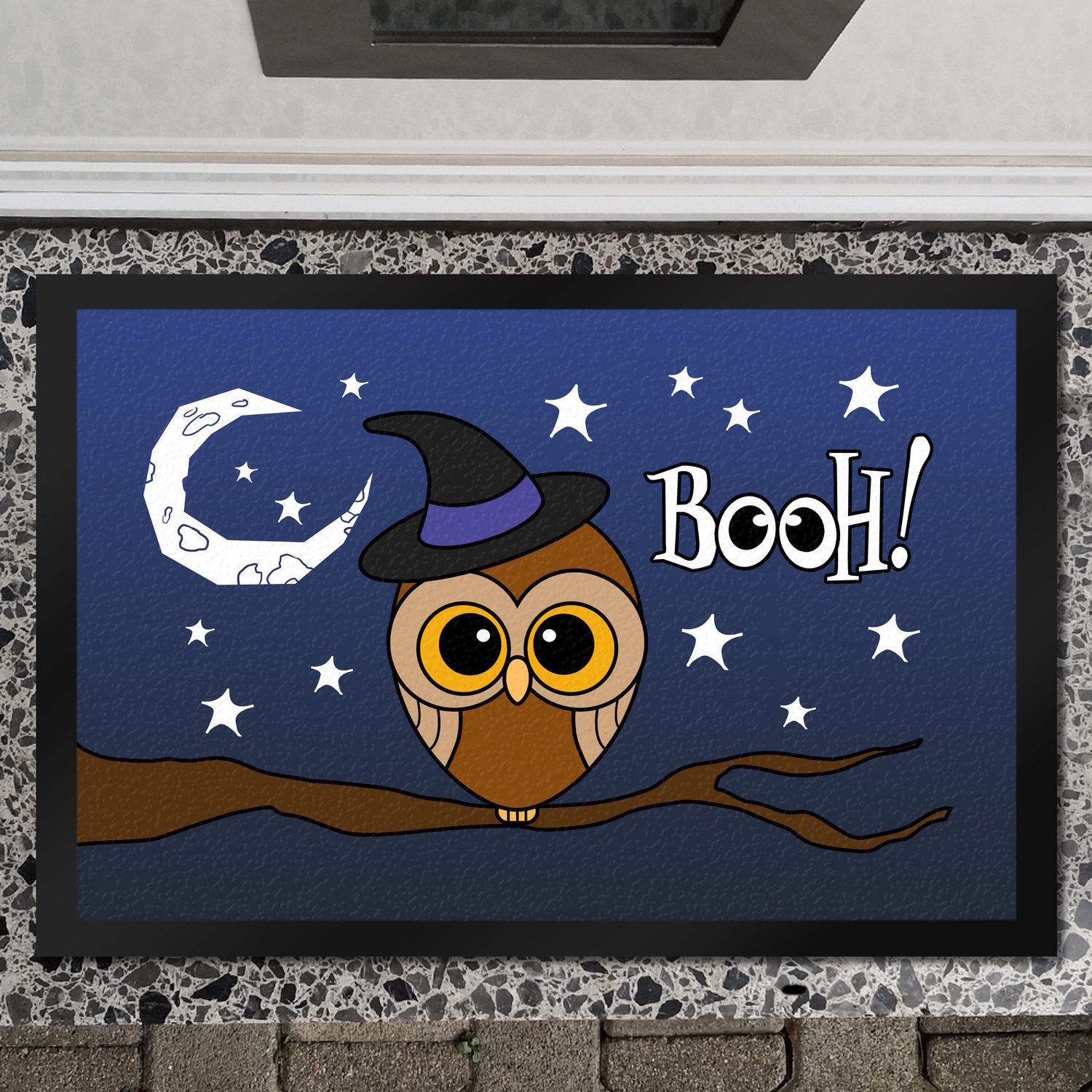 Fußmatte in 35x50 cm für Halloween mit niedlichem Eulenmotiv und Spruch - BOOH! - Bild 28 von 30