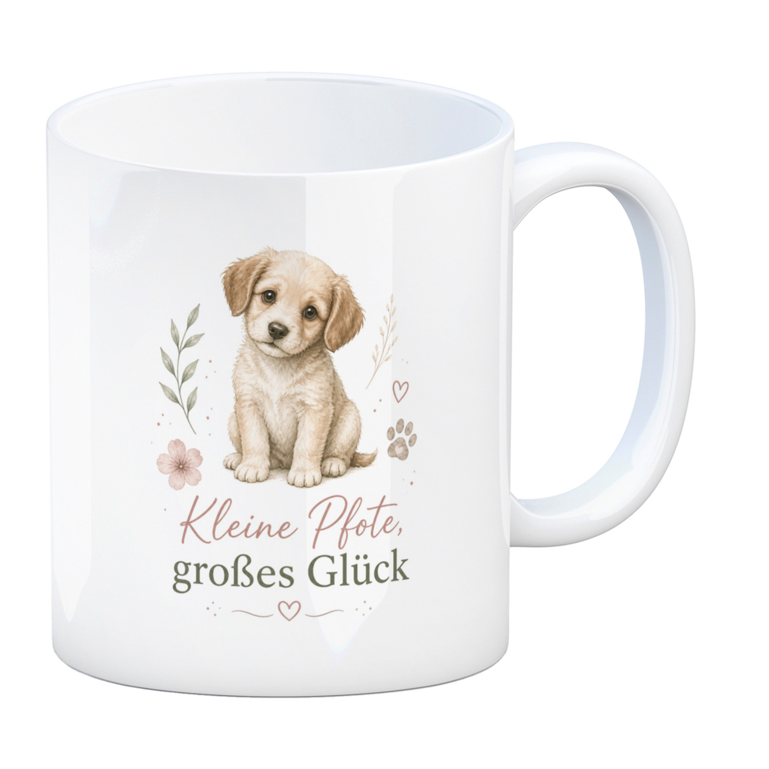 Kaffeebecher Kleine Pfote - Keramiktasse mit süssem Welpenmotiv
