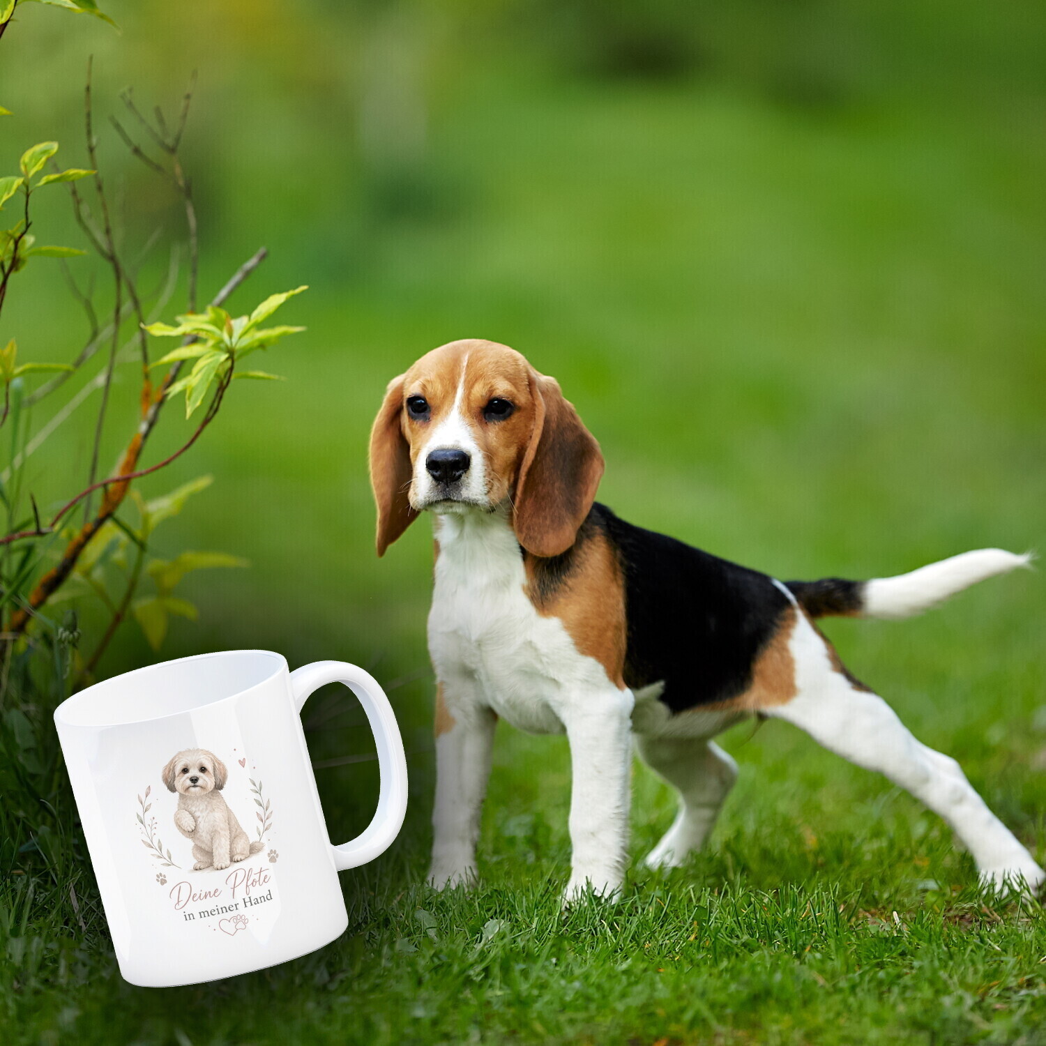 Kaffeebecher Deine Pfote in meiner Hand - Hund Tasse – Ansicht 3