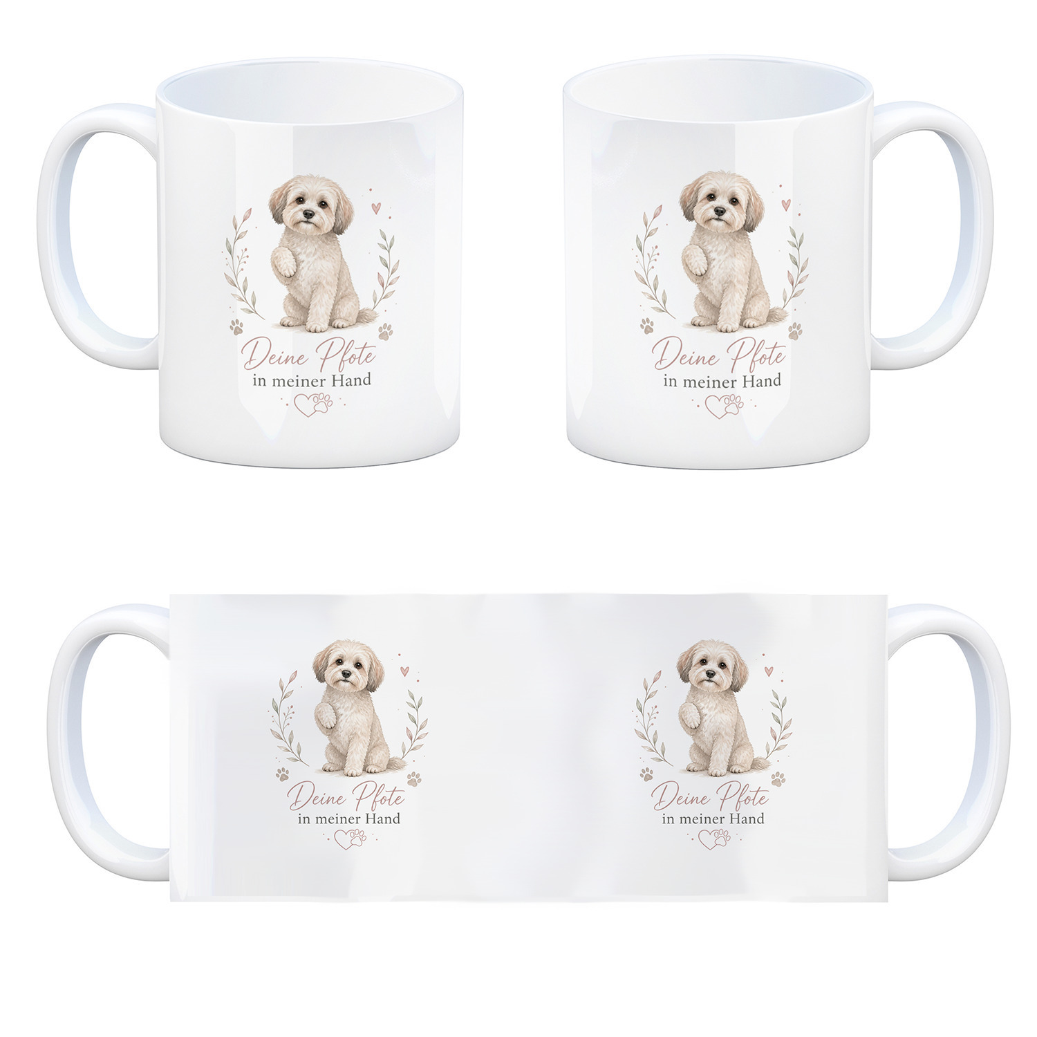 Kaffeebecher Deine Pfote in meiner Hand - Hund Tasse – Ansicht 4