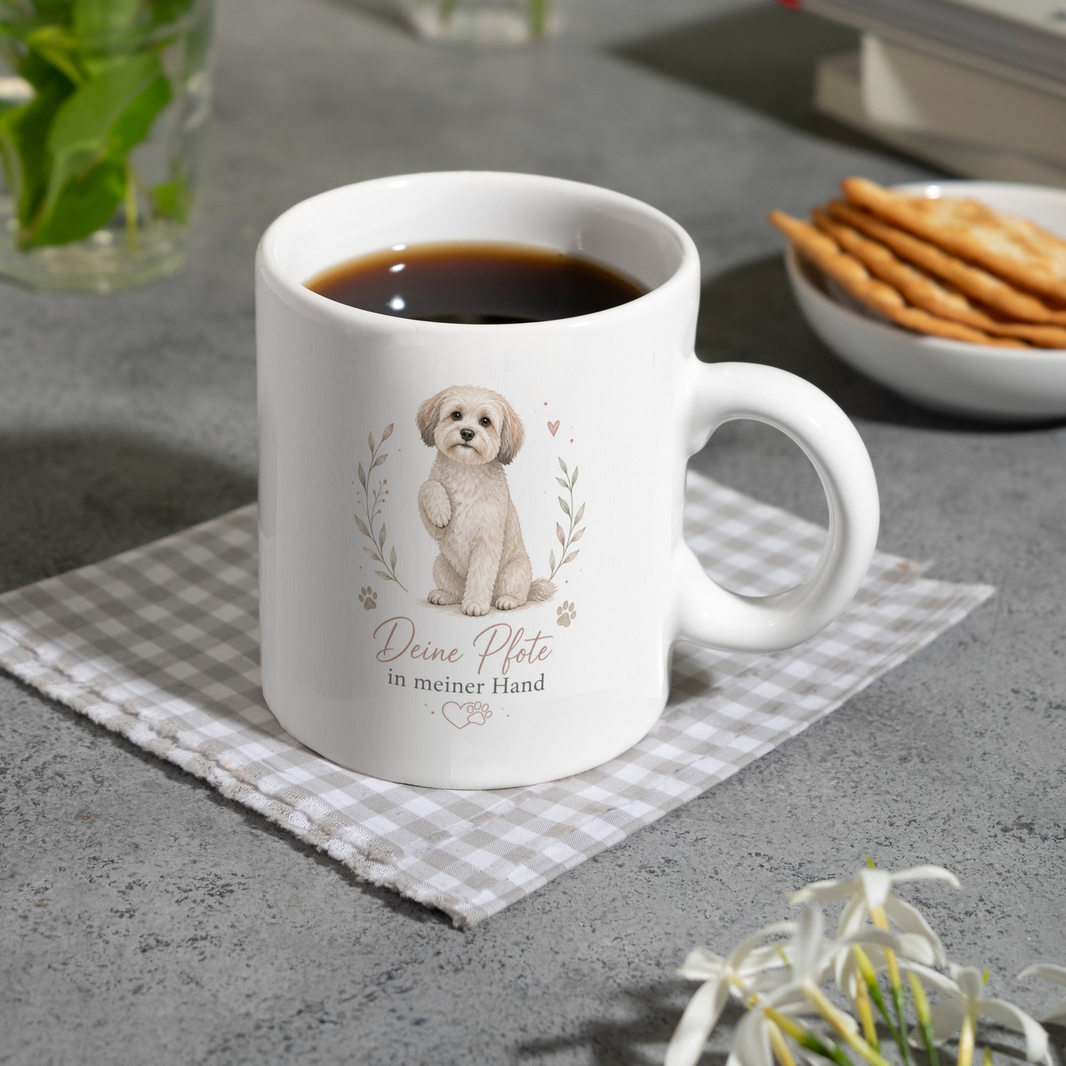 Kaffeebecher Deine Pfote in meiner Hand - Hund Tasse – Ansicht 8