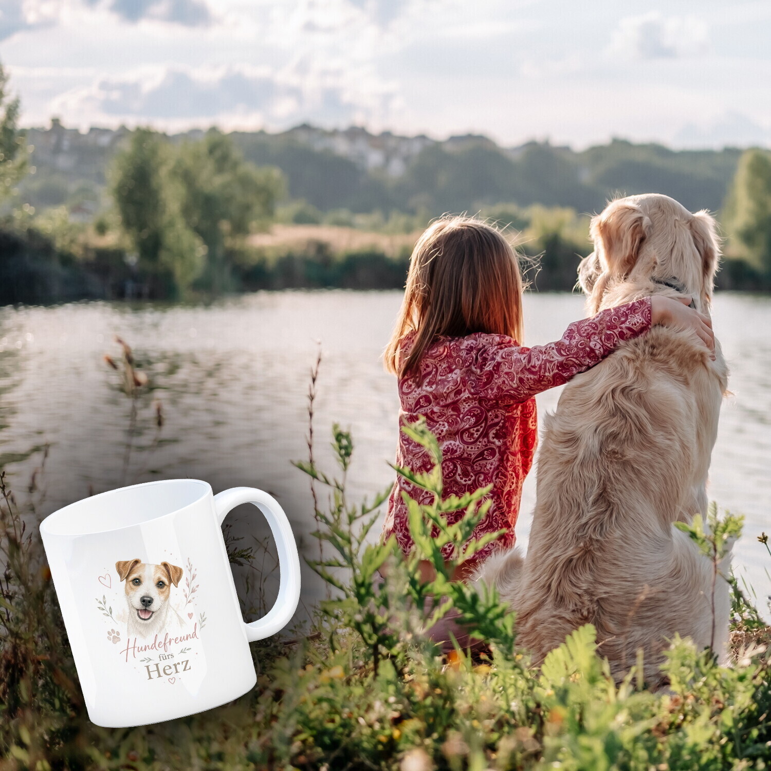 Kaffeebecher Hundefreund fürs Herz - Kaffeetasse mit Hundespruch – Ansicht 3