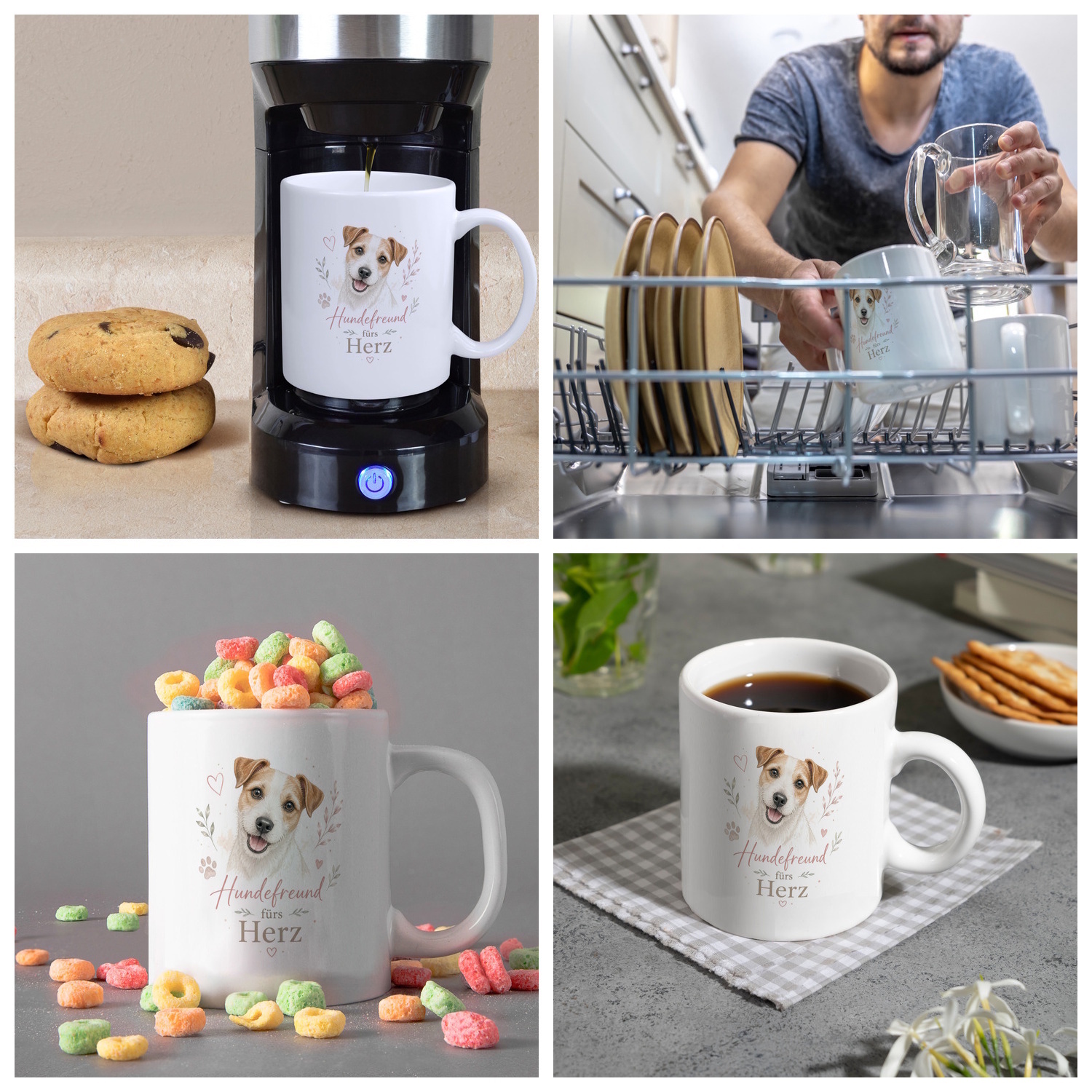 Kaffeebecher Hundefreund fürs Herz - Kaffeetasse mit Hundespruch – Ansicht 5