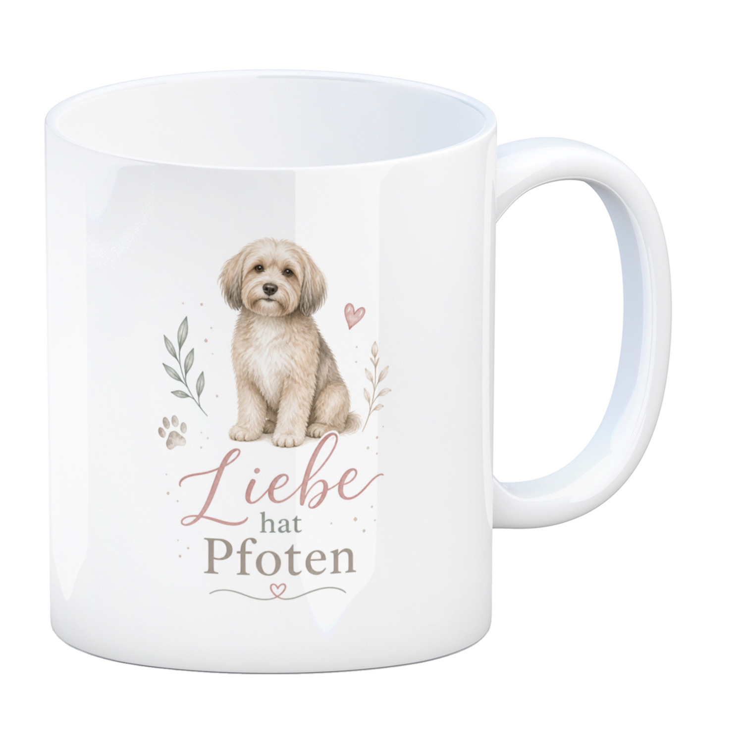 Kaffeebecher Liebe hat Pfoten - Kaffeetasse mit süssem Hund