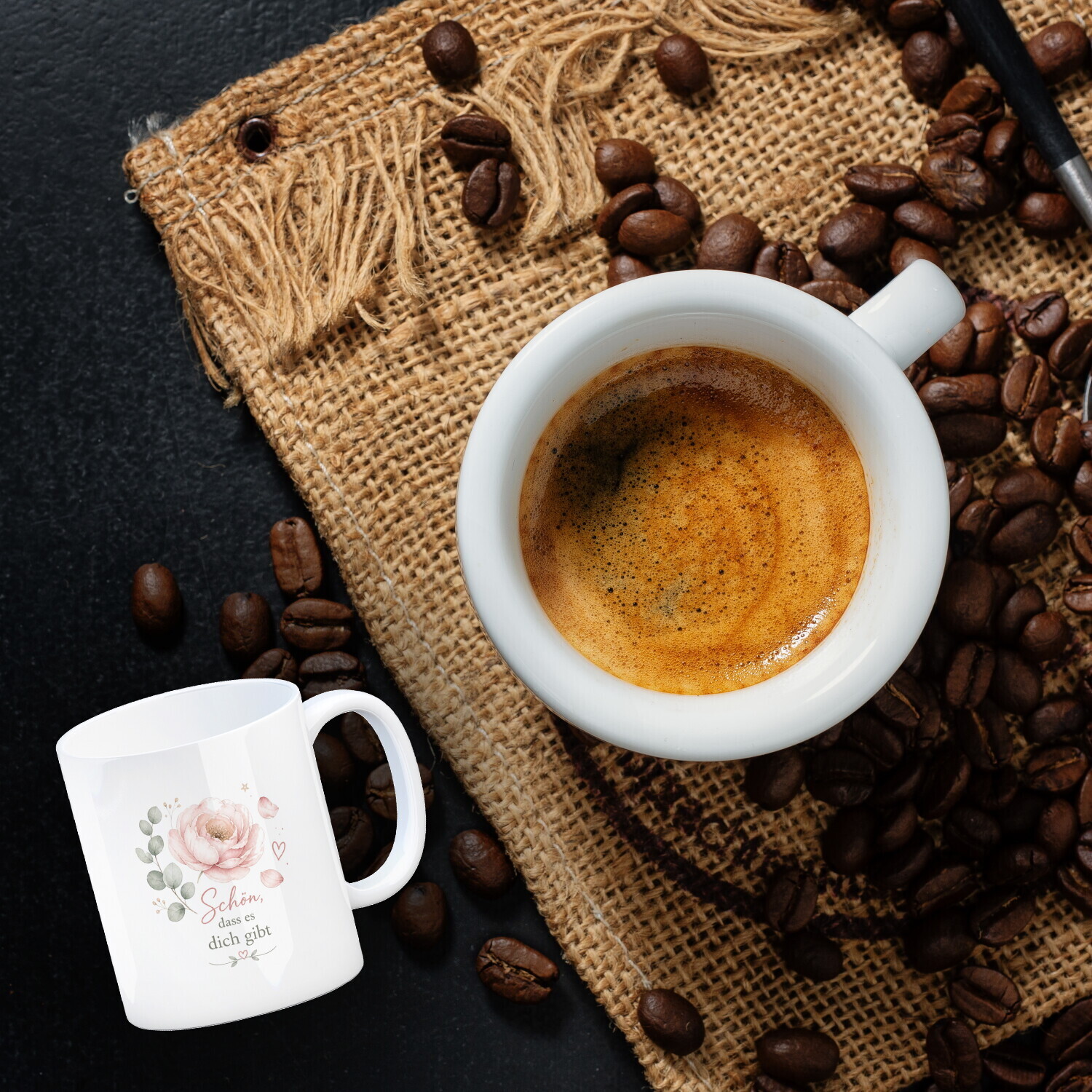 Kaffeebecher Schön - Kaffeetasse mit floralem Motiv Tasse – Ansicht 3