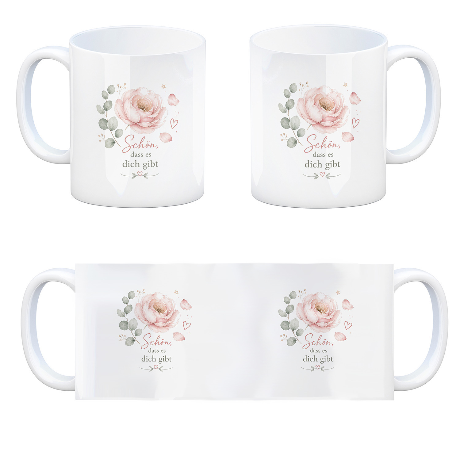 Kaffeebecher Schön - Kaffeetasse mit floralem Motiv Tasse – Ansicht 4