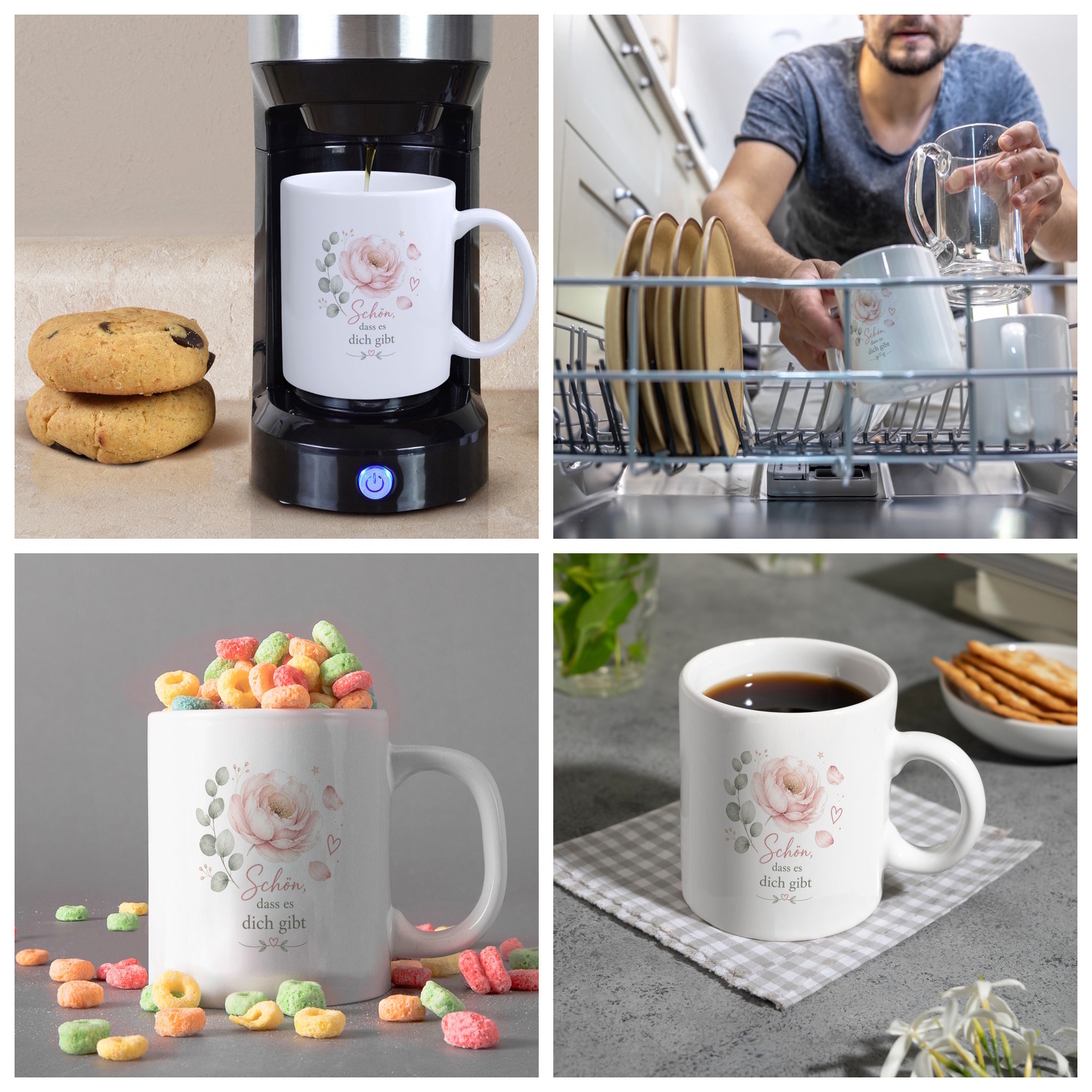 Kaffeebecher Schön - Kaffeetasse mit floralem Motiv Tasse – Ansicht 5