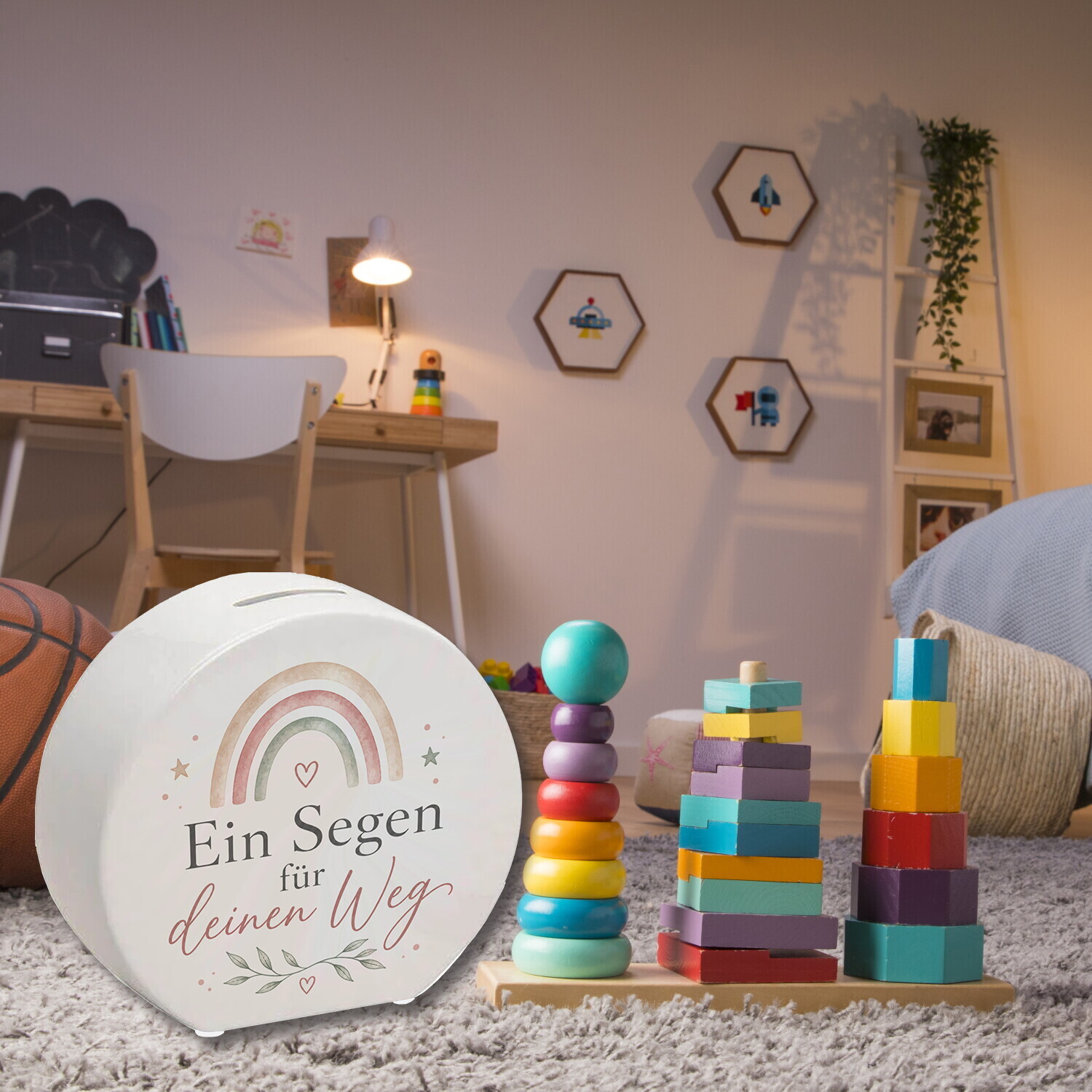 Spardose Ein Segen für deinen Weg - Sparschwein in Pastellfarben – Ansicht 6