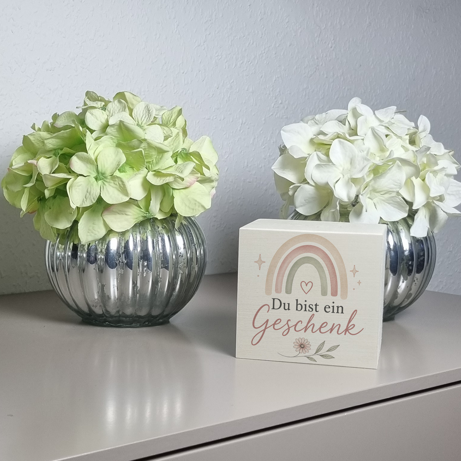 Spardose Holz Du bist ein Geschenk - Sparschwein in Pastelloptik – Ansicht 2