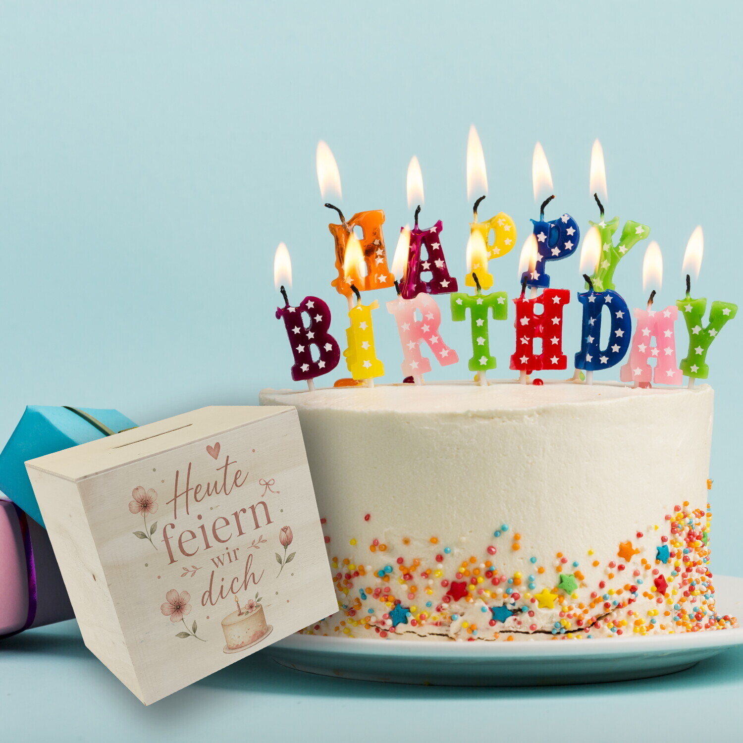 Spardose Holz Heute feiern wir dich - Sparbüchse zum Geburtstag – Ansicht 6