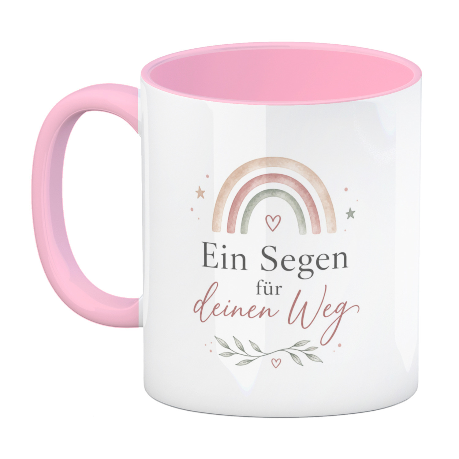 Kaffeebecher in rosa Ein Segen für deinen Weg - Regenbogen Tasse – Ansicht 2
