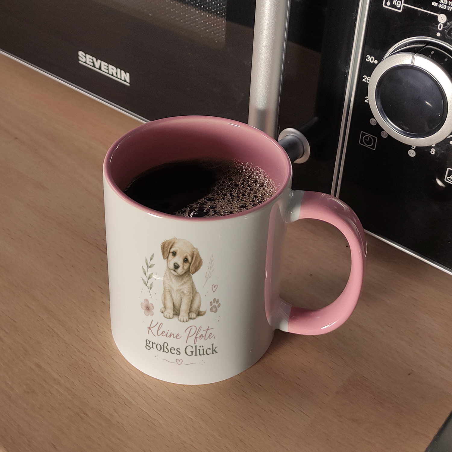 Kaffeebecher in rosa Kleine Pfote - Kaffeetasse mit Pfotenmotiv – Ansicht 5