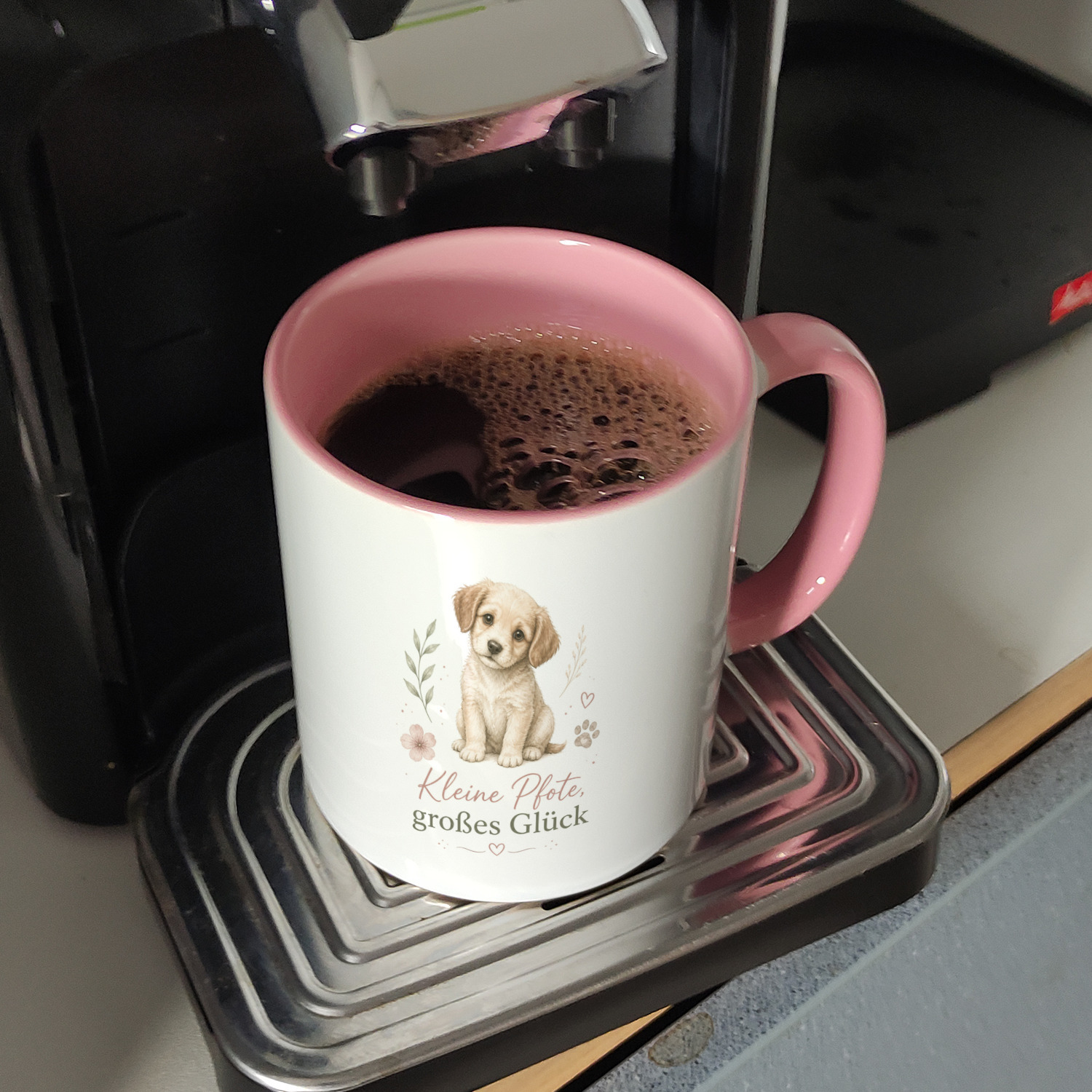 Kaffeebecher in rosa Kleine Pfote - Kaffeetasse mit Pfotenmotiv – Ansicht 7