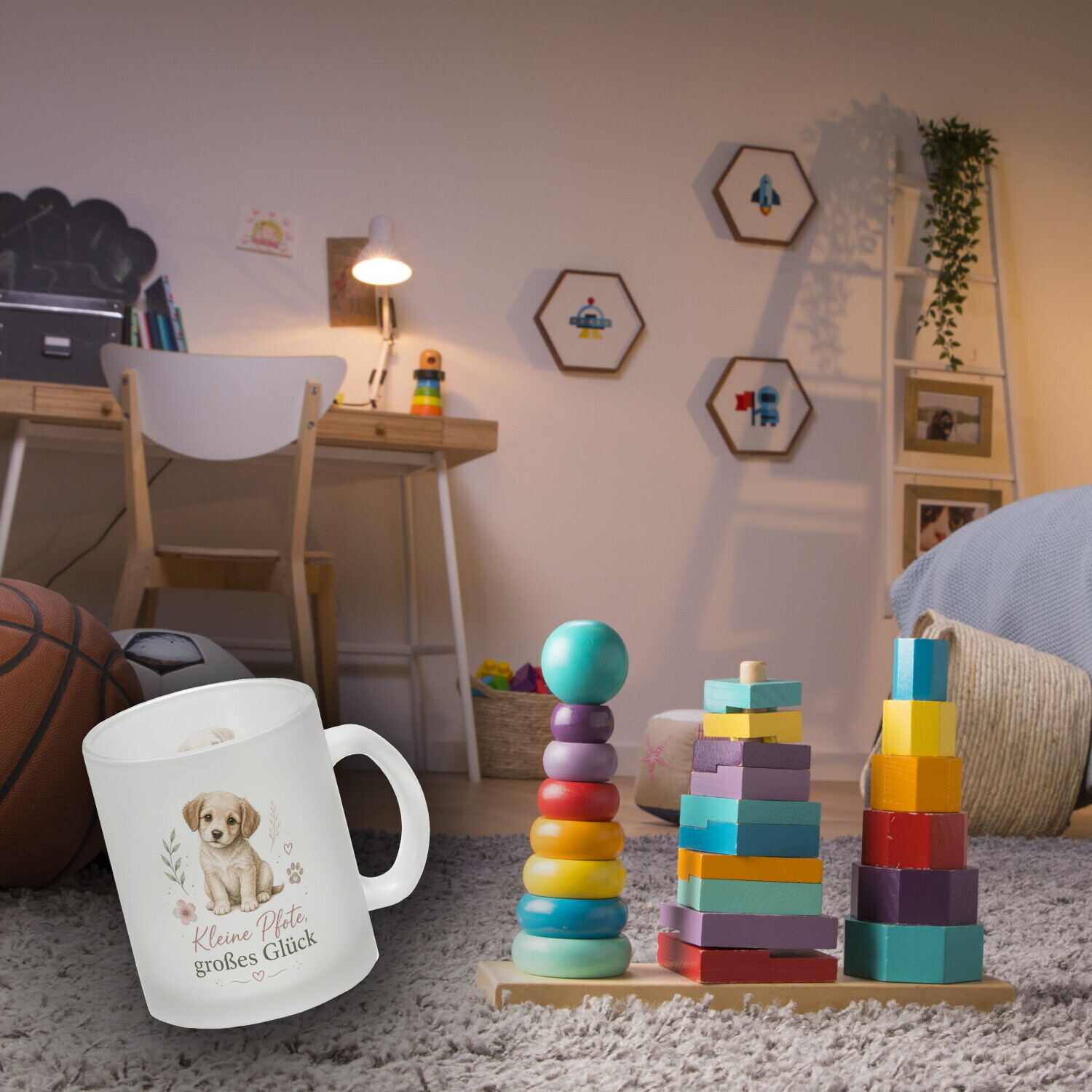 Glas Tasse Kleine Pfote - Trinkglas mit süssem Pfotenmotiv – Ansicht 3