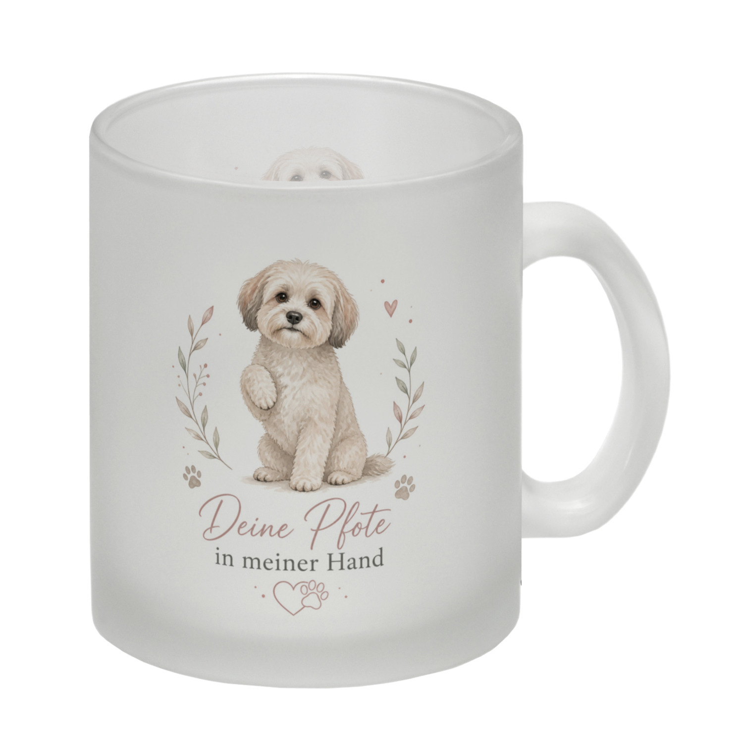 Glas Tasse Deine Pfote in meiner Hand - Becher für Hundemamas