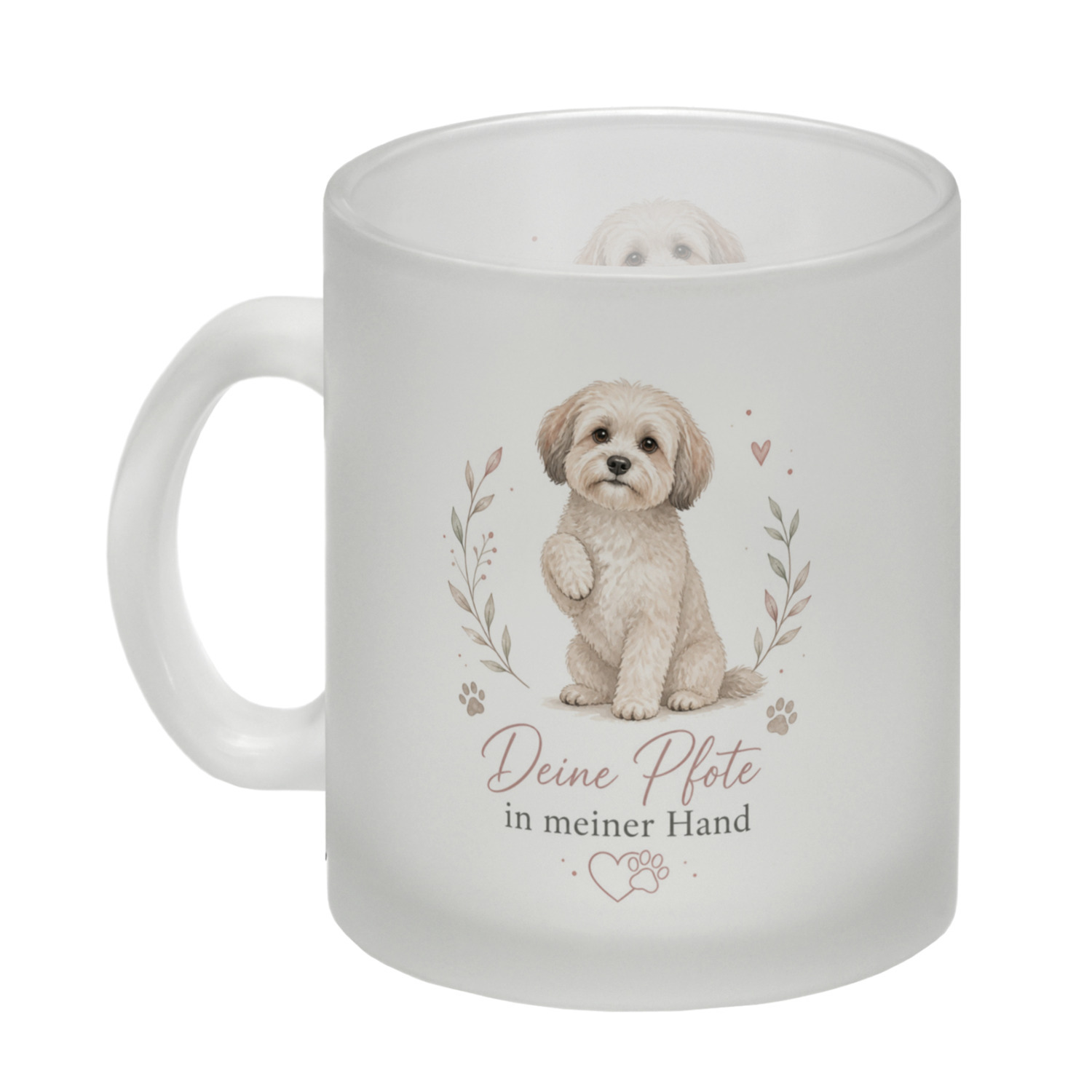 Glas Tasse Deine Pfote in meiner Hand - Becher für Hundemamas – Ansicht 2