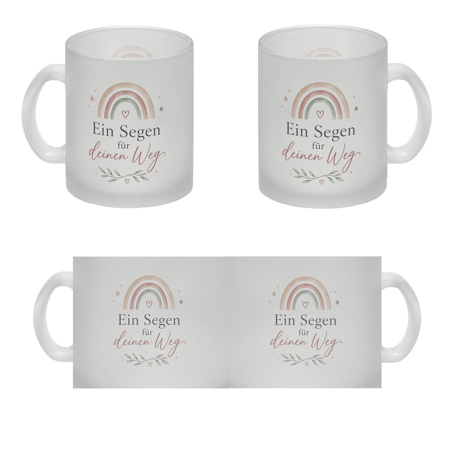 Glas Tasse Ein Segen für deinen Weg - Trinkglas mit Segensspruch – Ansicht 4