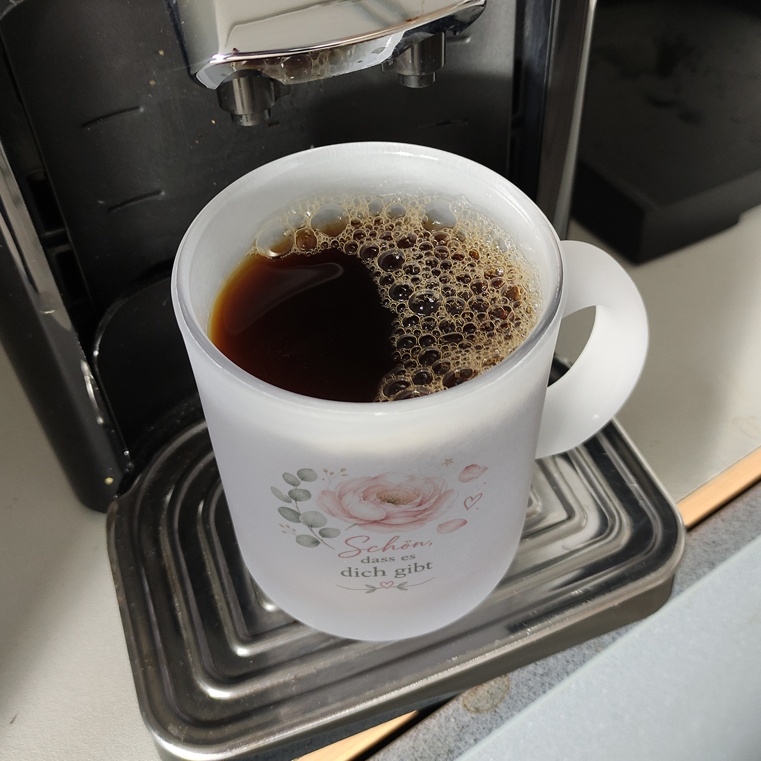 Glas Tasse Schön - Becher mit Herzensbotschaft Trinkglas – Ansicht 7